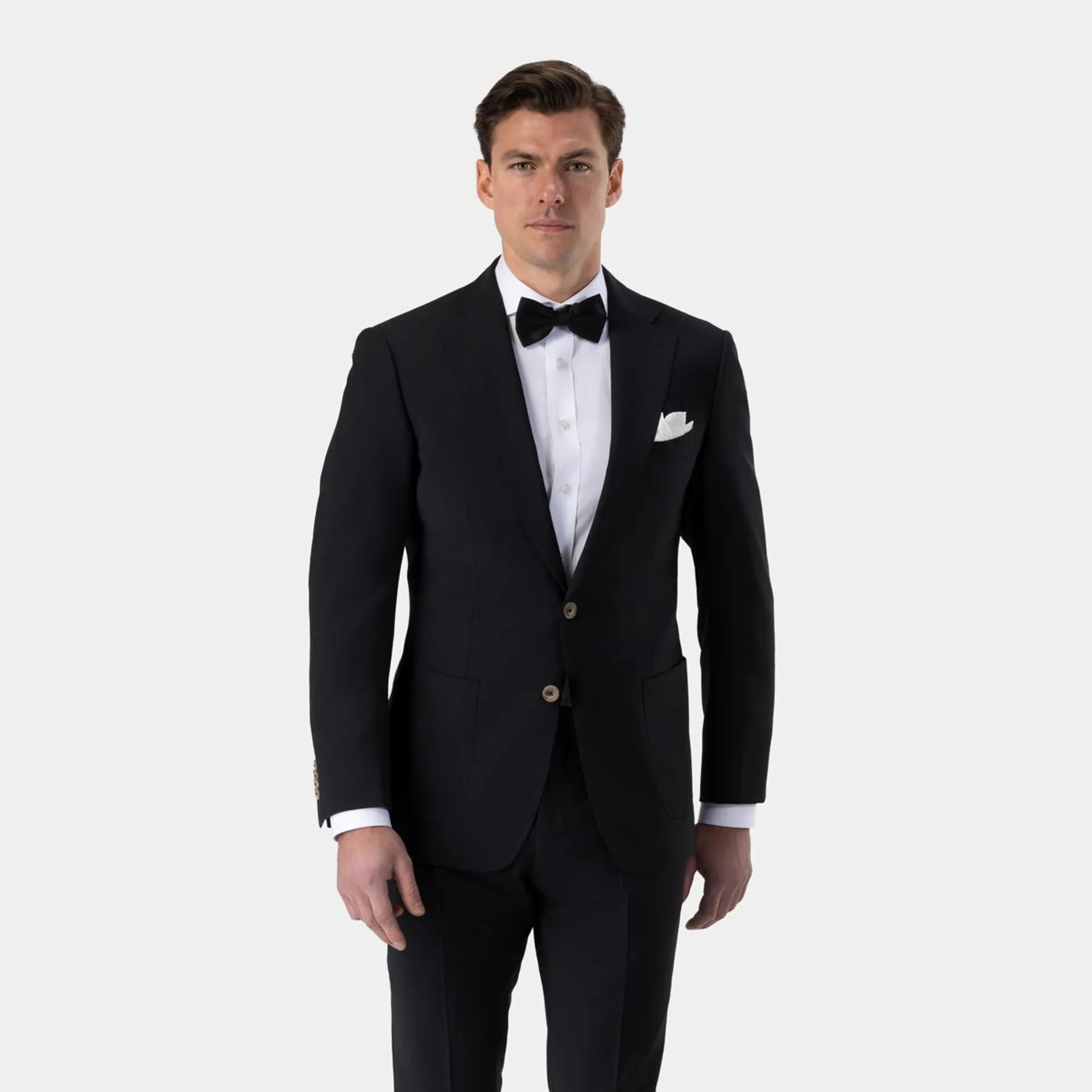 Black two-piece stretch suit