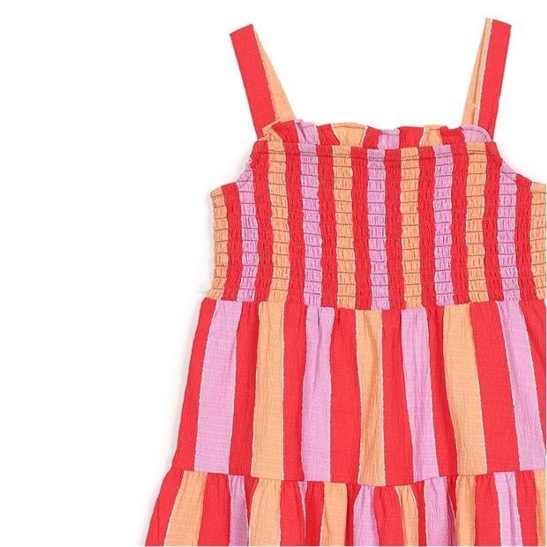 Younger Girls Stripe Tiered Dress