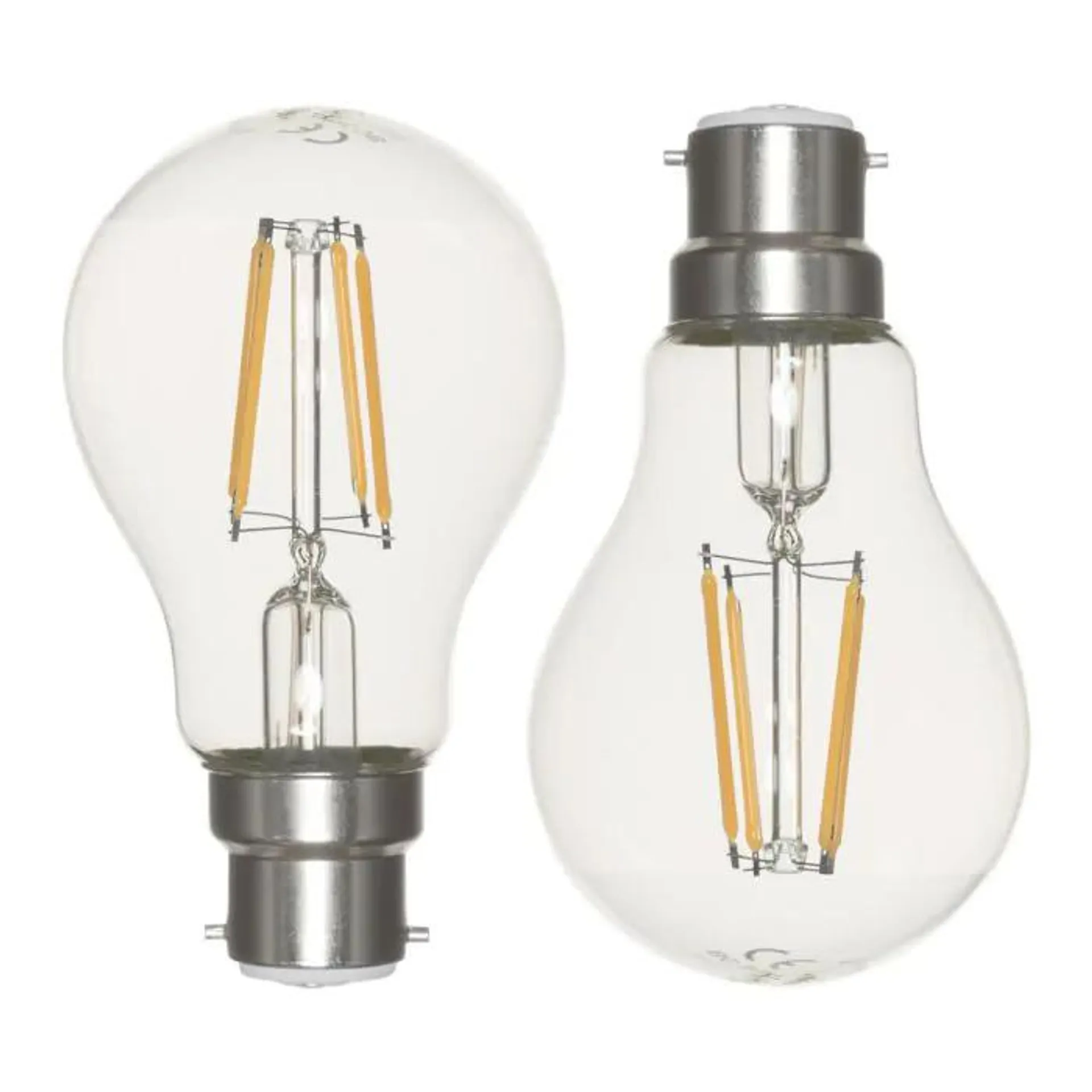 2 Pack of 6W LED Vintage Style BC B22 Classic Light Bulb, Natural White