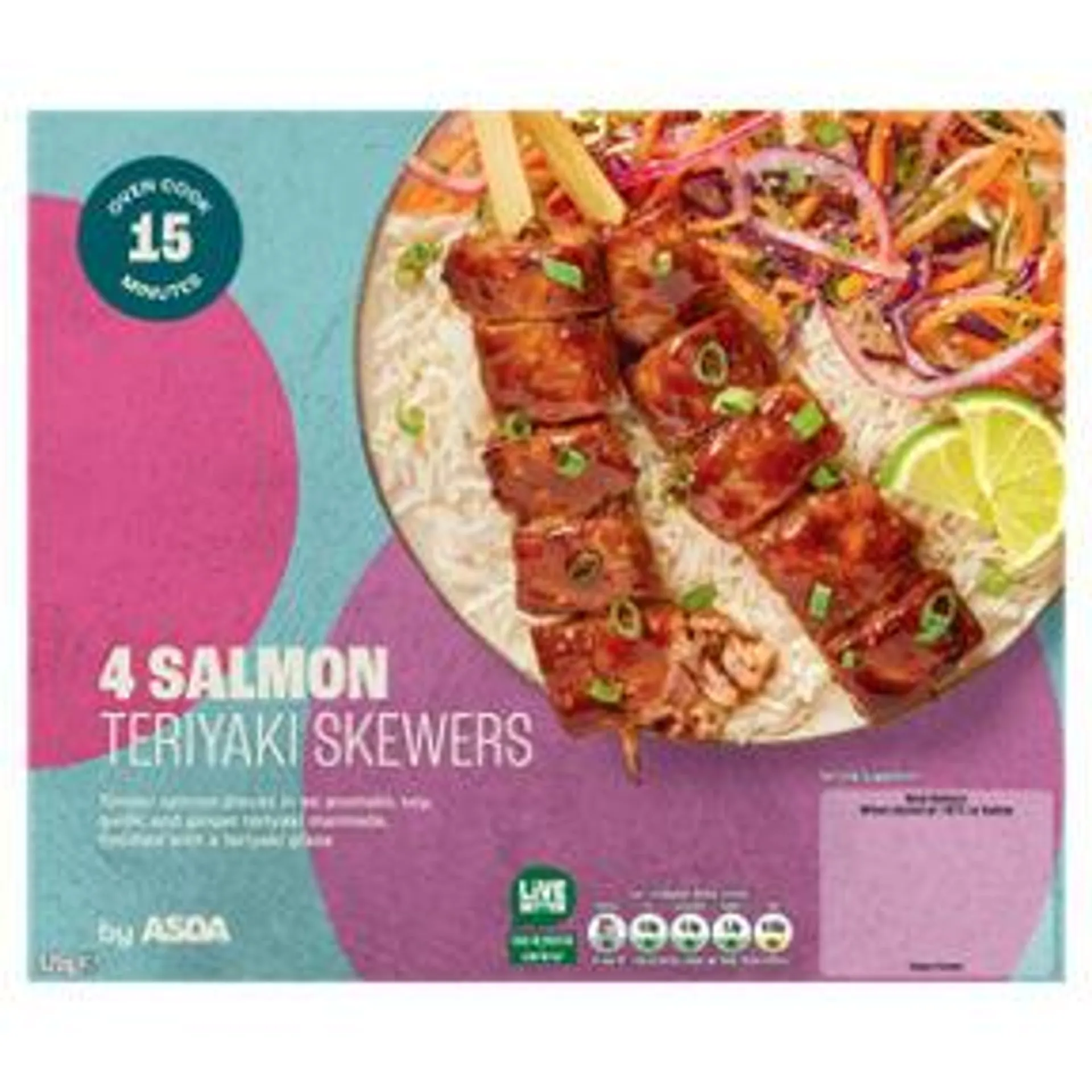 ASDA 4 Salmon Teriyaki Skewers 320g