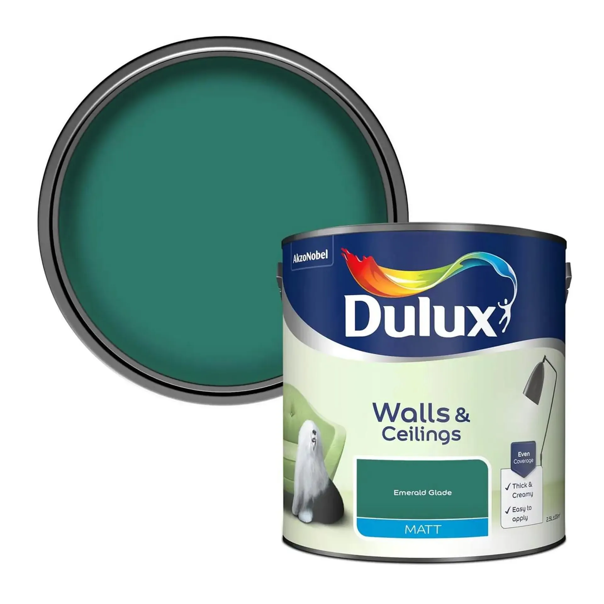 Dulux Standard Emerald Glade Matt Emulsion Paint - 2.5L