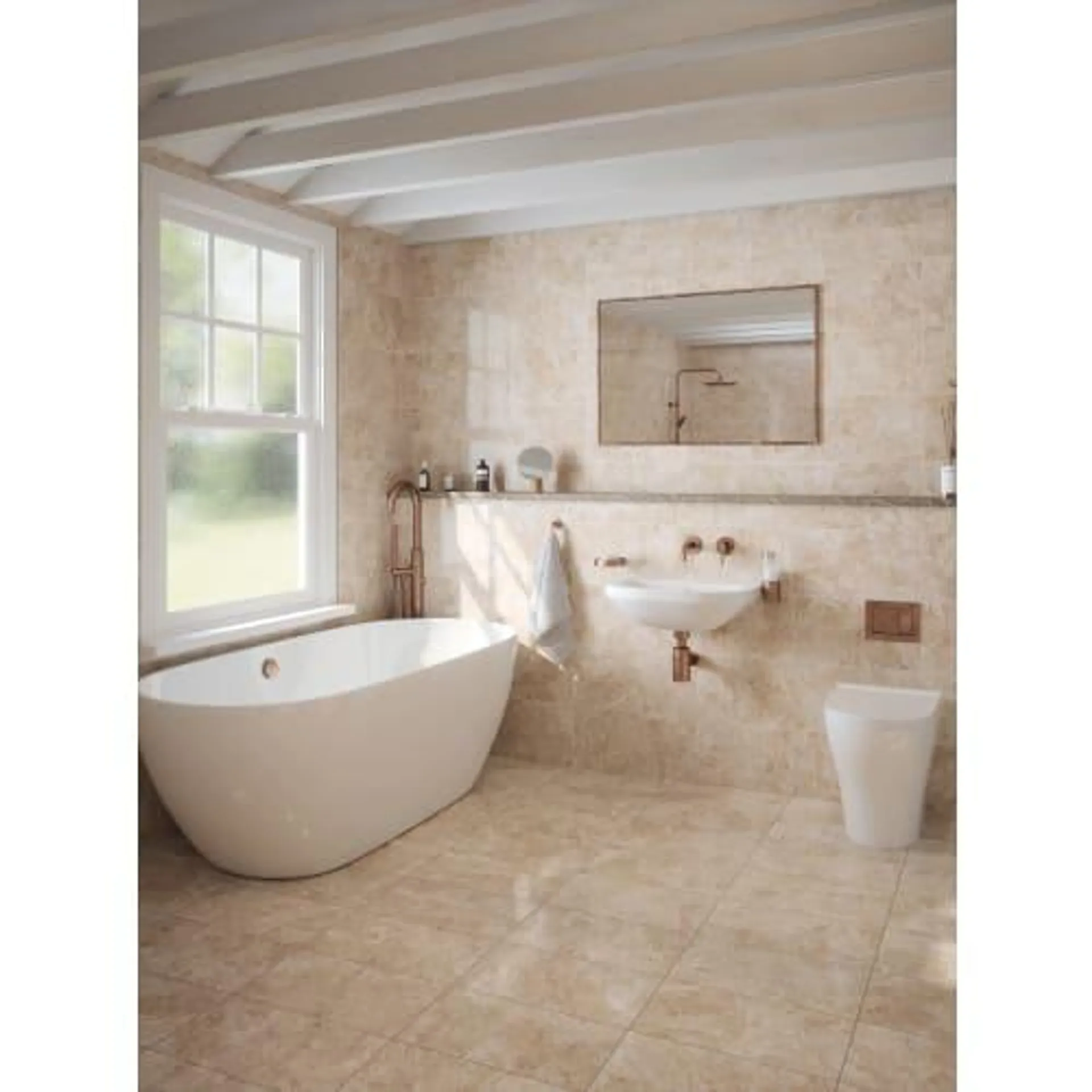 Wickes Avellino Beige Ceramic Wall & Floor Tile - 450 x 250mm