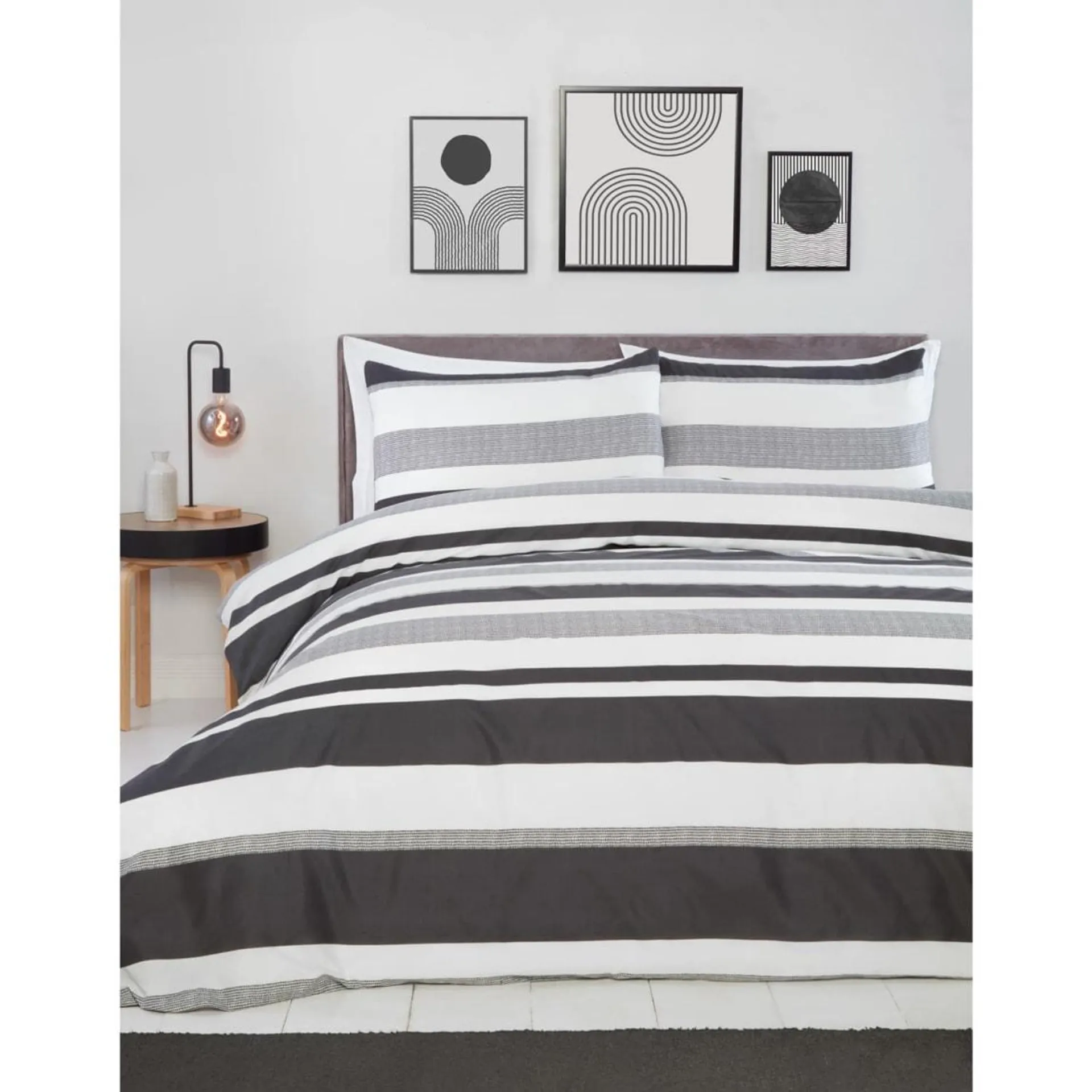 Textured Stripe Duvet Set - Double