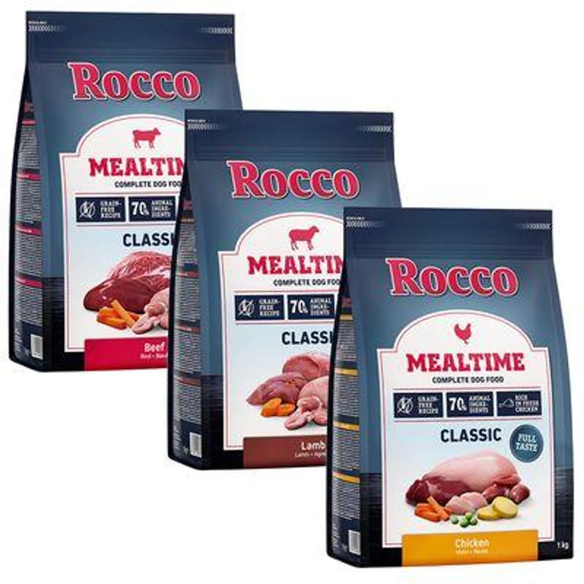 3 x 1kg Rocco Mealtime Mixed Trial Pack Dry Dog Food