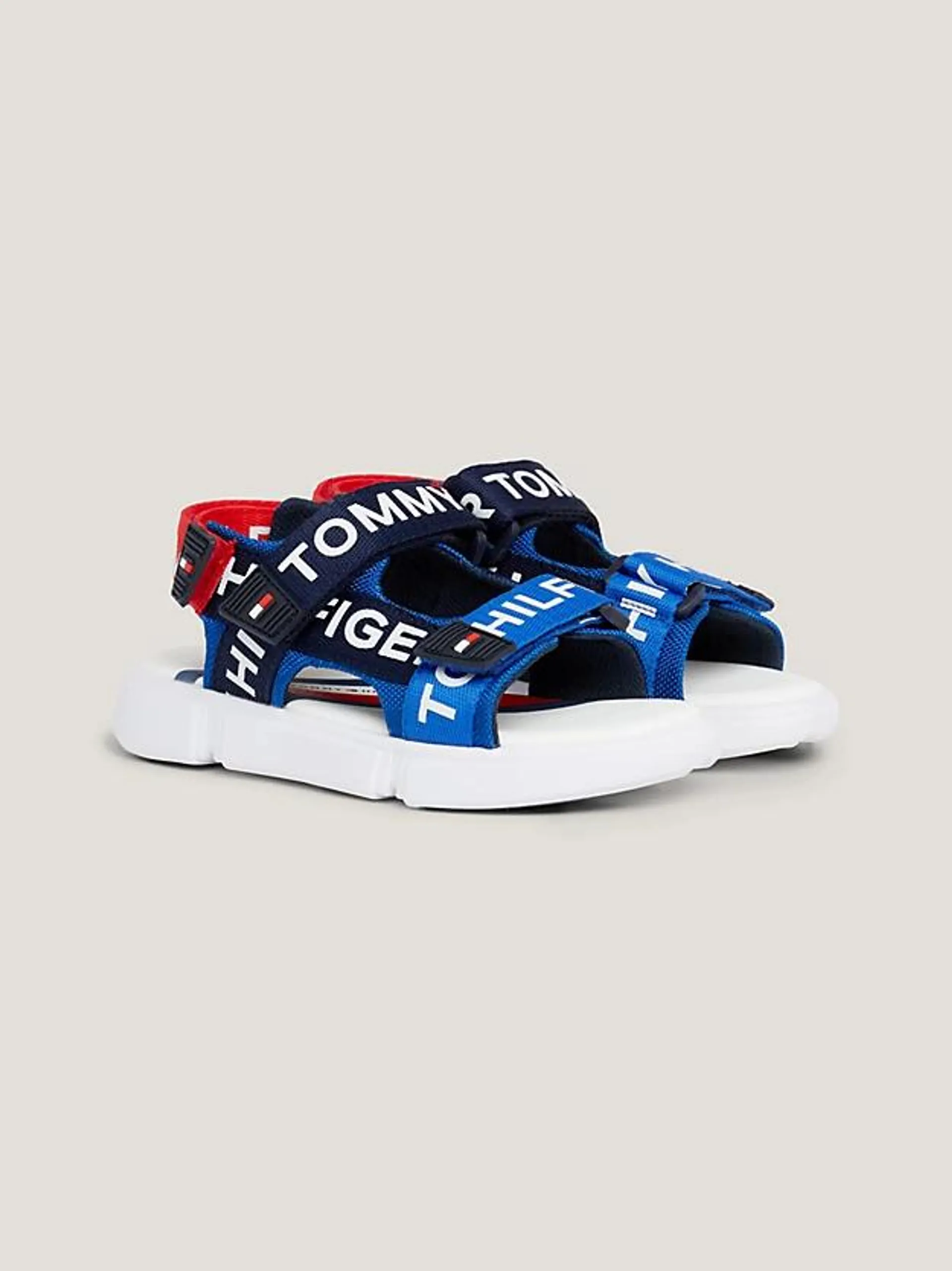 Colour-Blocked Logo Strap Sandals