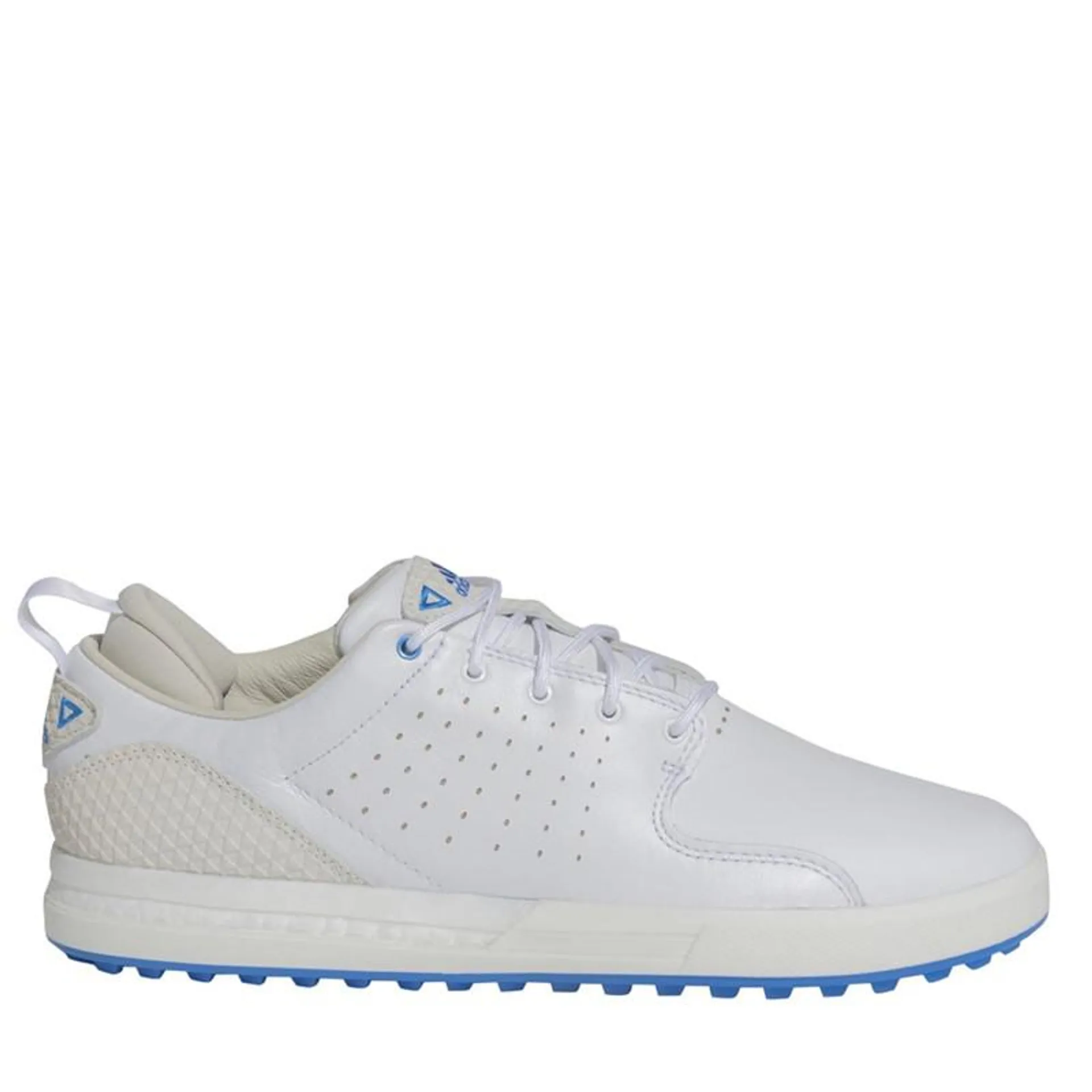 adidas Mens Flopshot Waterproof Spikeless Golf Shoes Ftwwht/Goldmt/Blurus