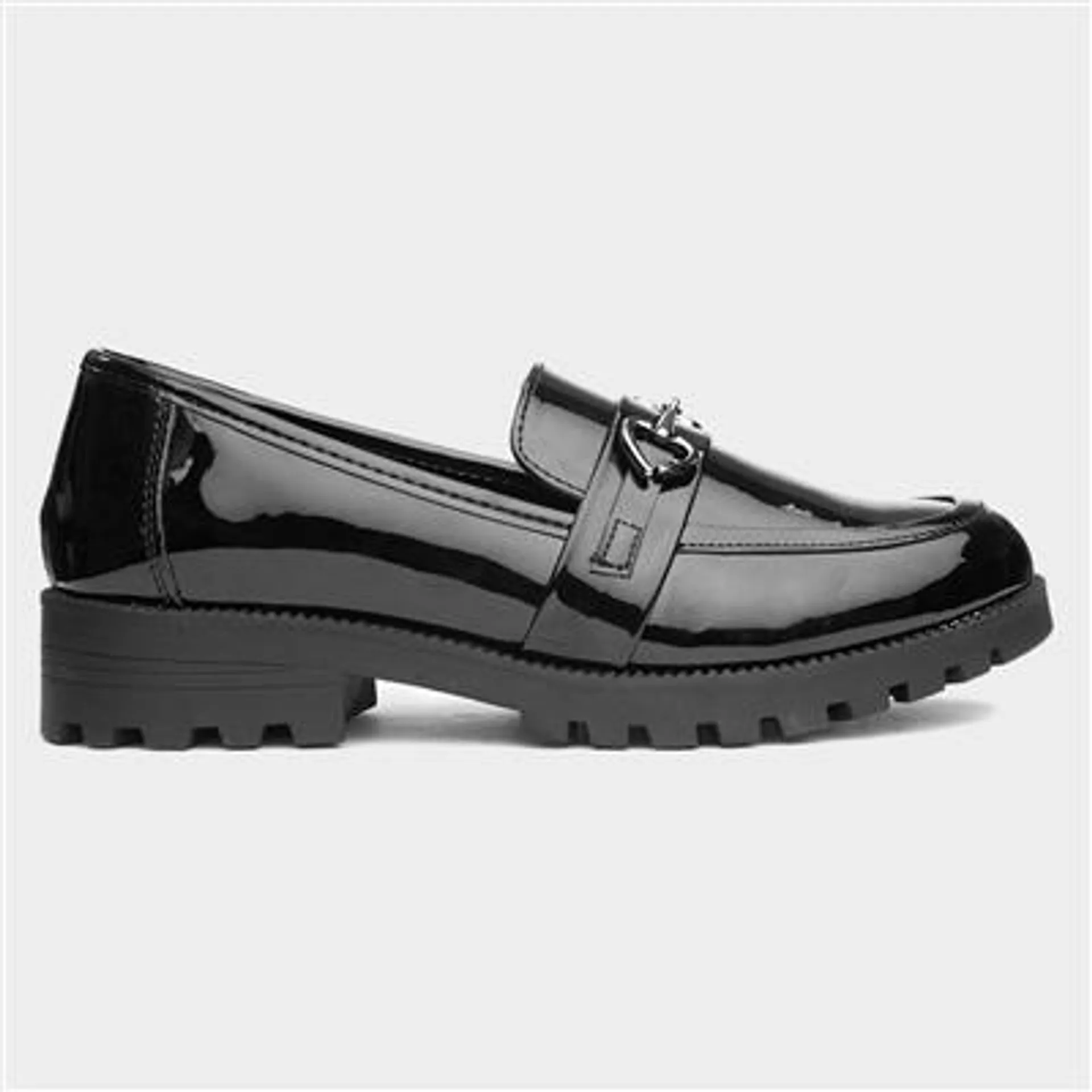 Valentina Jnr Kids Black Patent Loafer