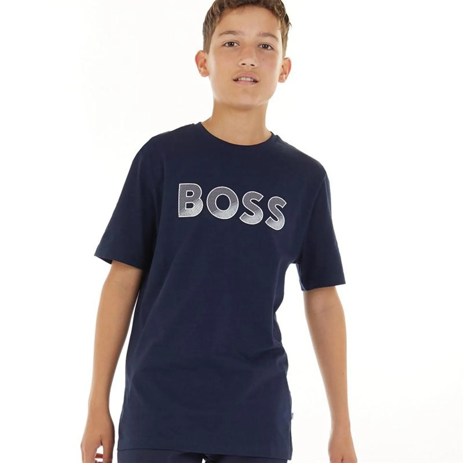 BOSS Boys T-Shirt Bleu Cargo