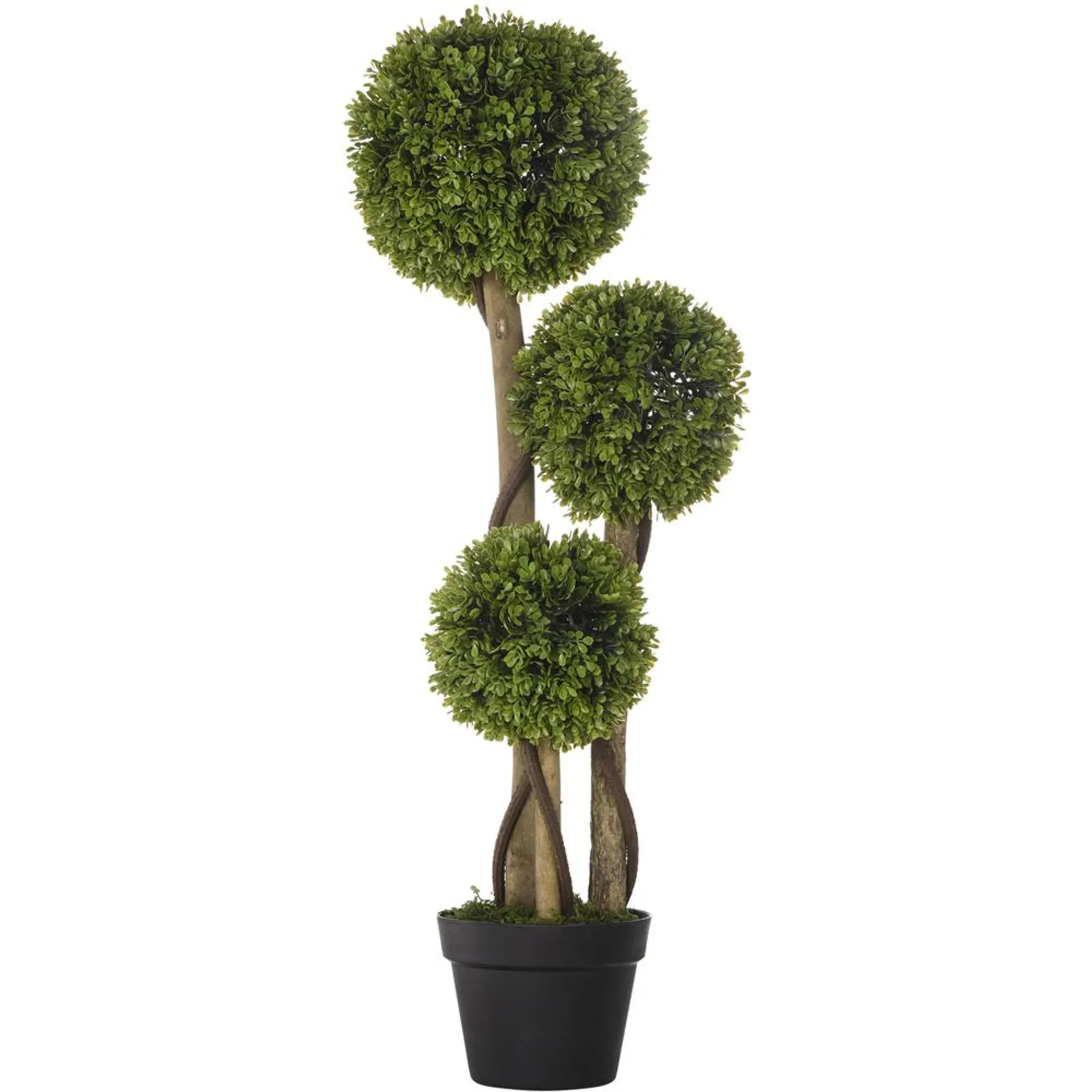 Portland Boxwood Ball Tree Artificial Plant In Pot 3ft