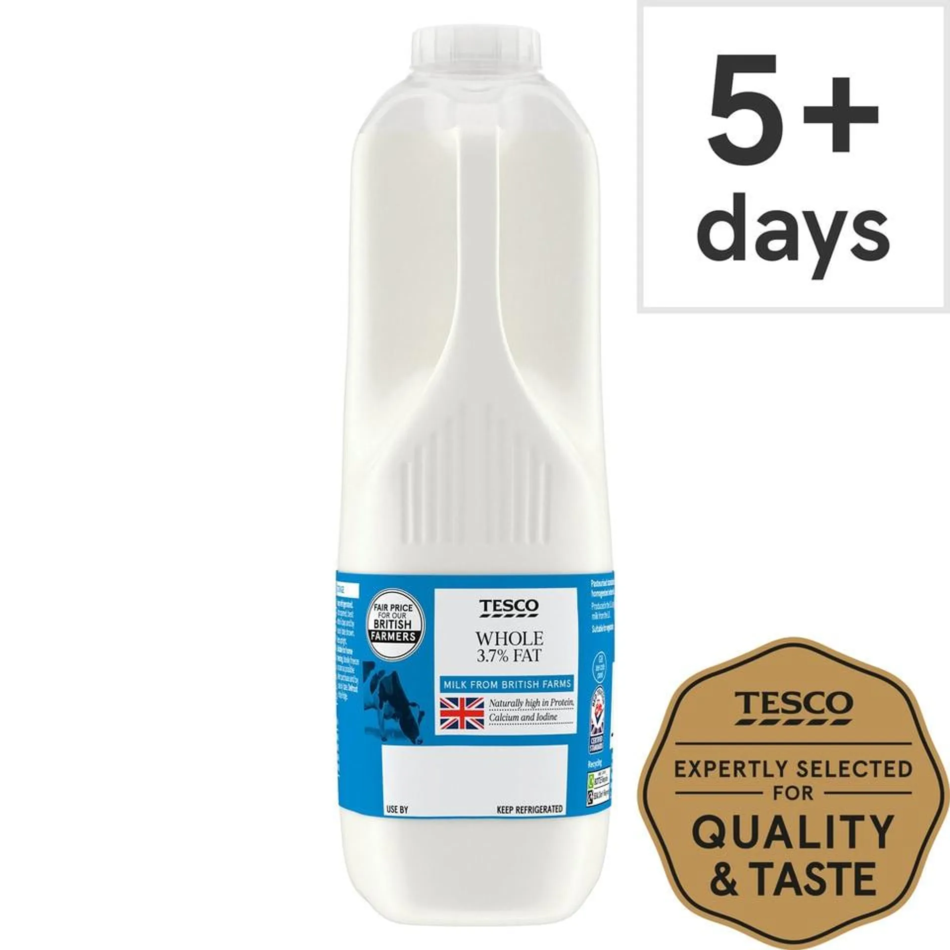 Tesco British Whole Milk 1.13L, 2 Pints