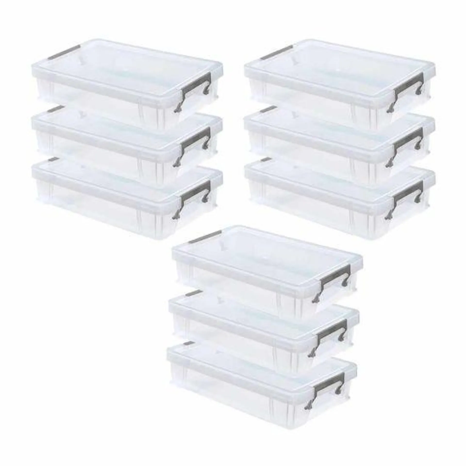 Whitefurze Allstore Plastic Storage Box 5.5 Litre Pack of 9