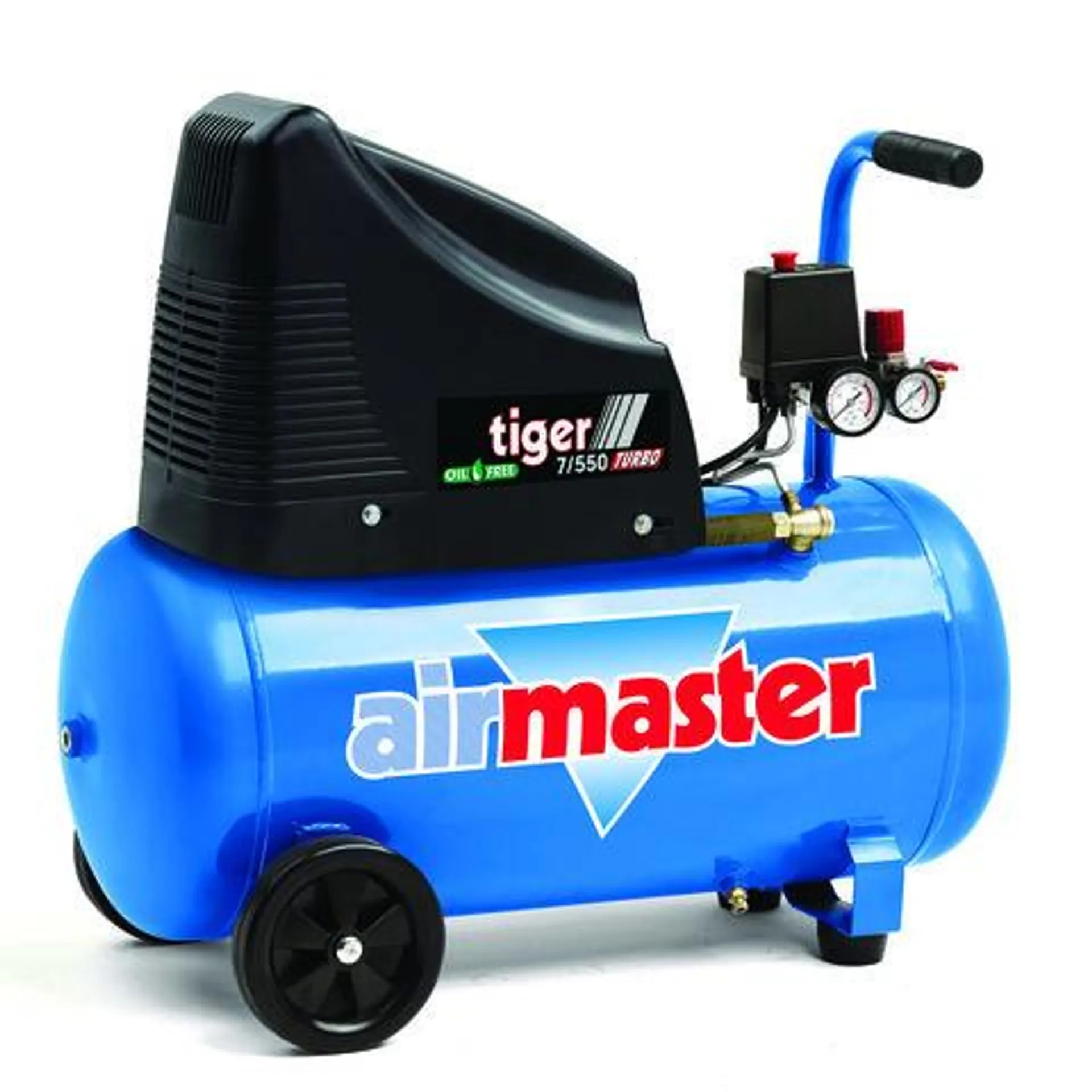 Airmaster Tiger 7/550 7.8cfm 50 Litre 2HP Oil Free Air Compressor