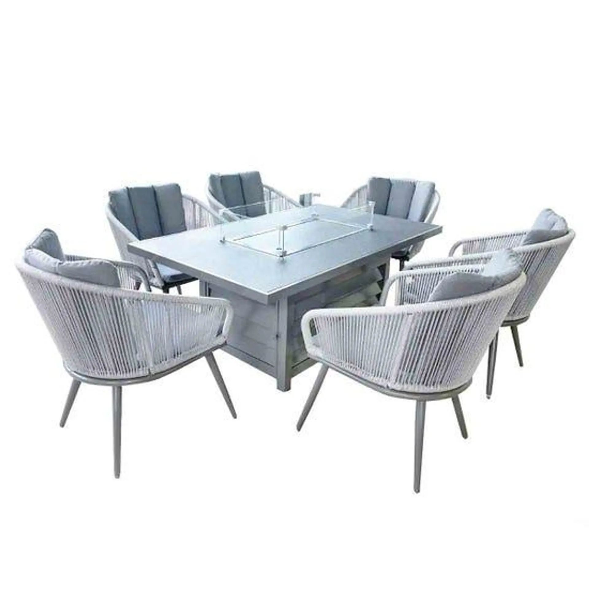 Royalcraft Aspen 6 Seat Firepit Table Dining Set