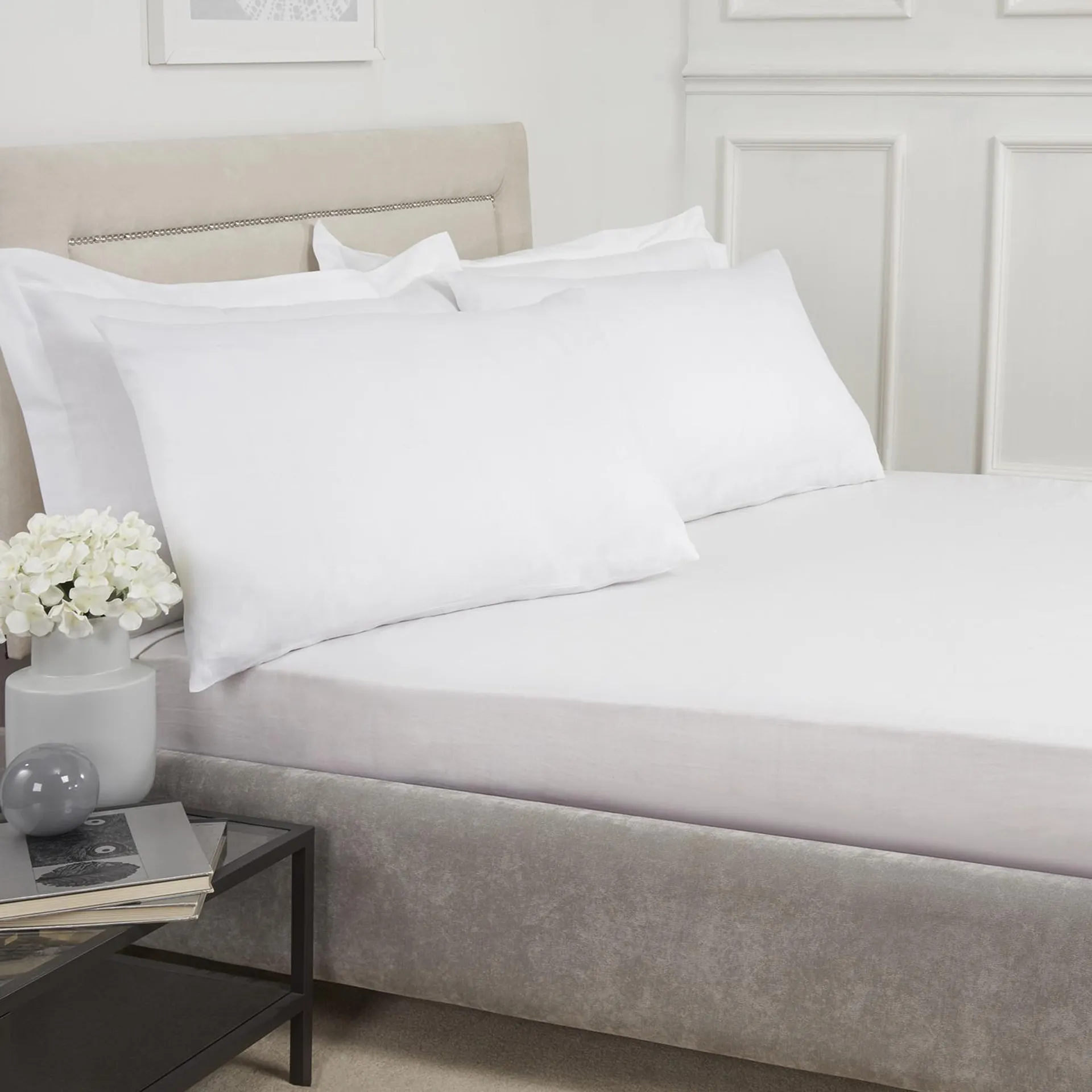 Pure Indulgence 600 Thread Count Cotton Fitted Sheet - White / Double