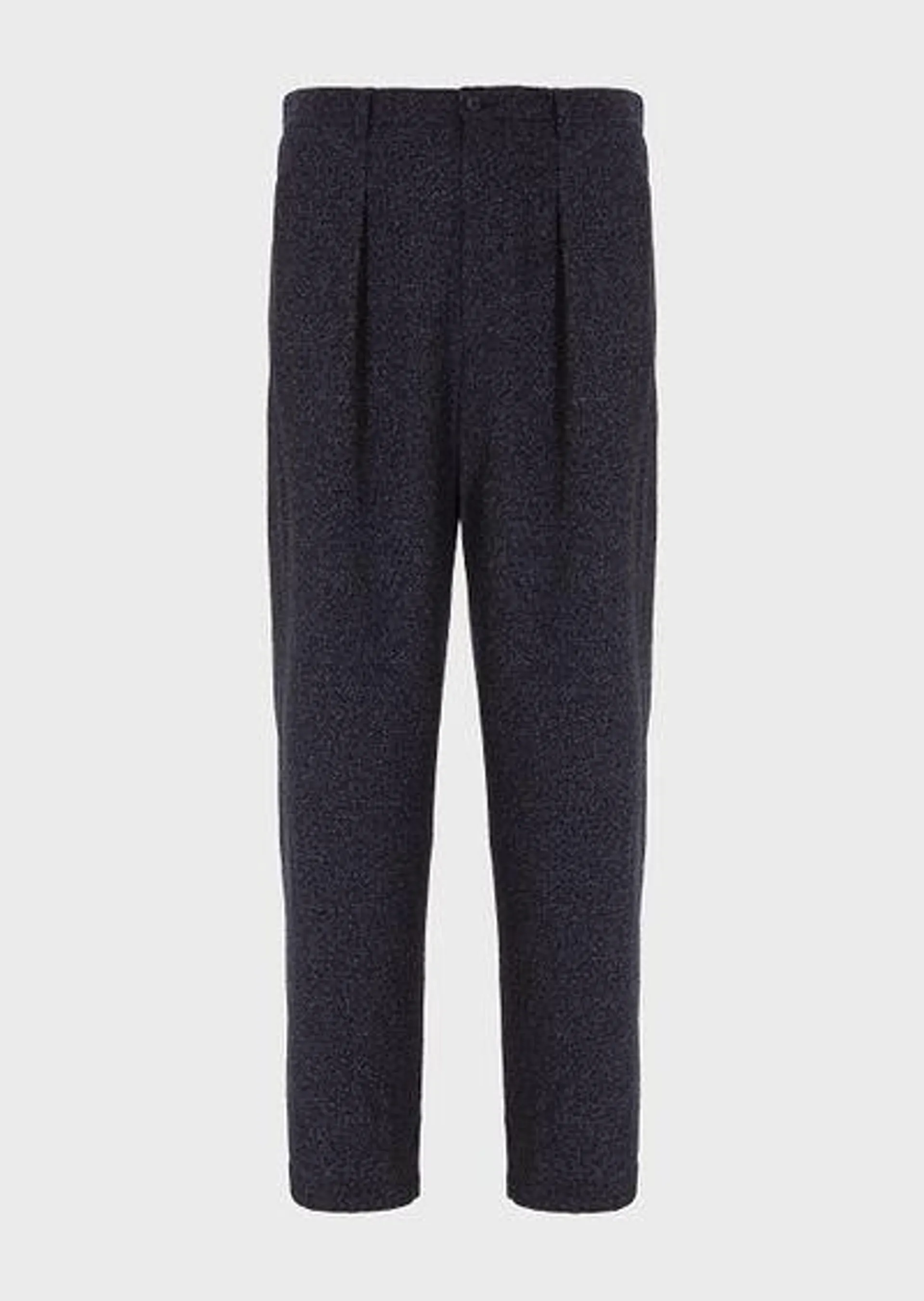 Jacquard virgin-wool single-pleat trousers