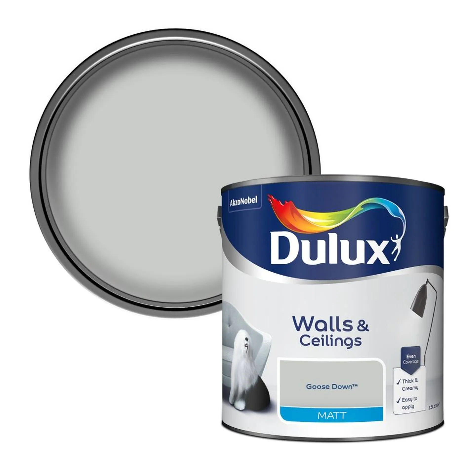 Dulux Matt Emulsion Paint Goose Down - 2.5L