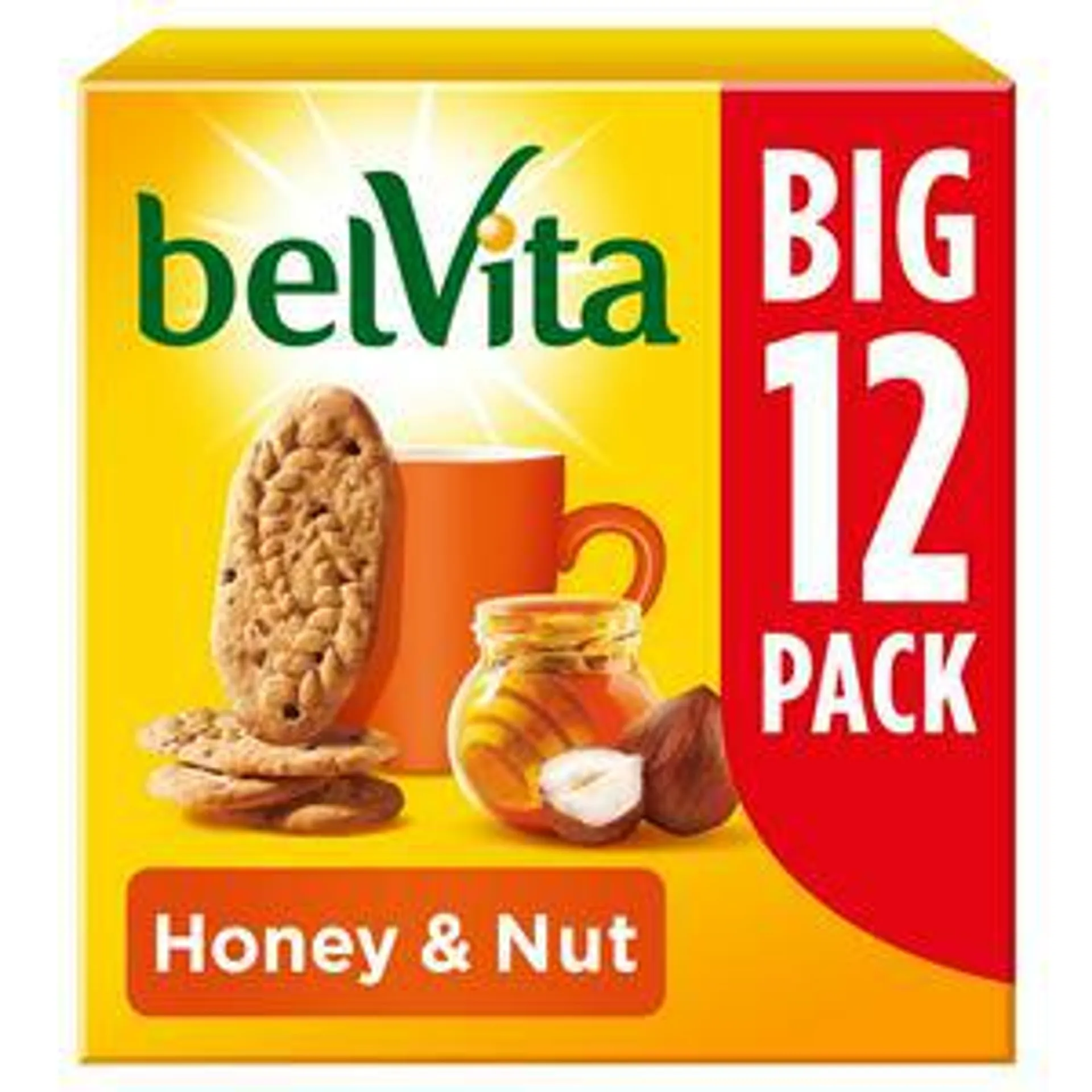 Belvita Breakfast Biscuits Honey & Nuts with Choc Chips Multipack x12 540g