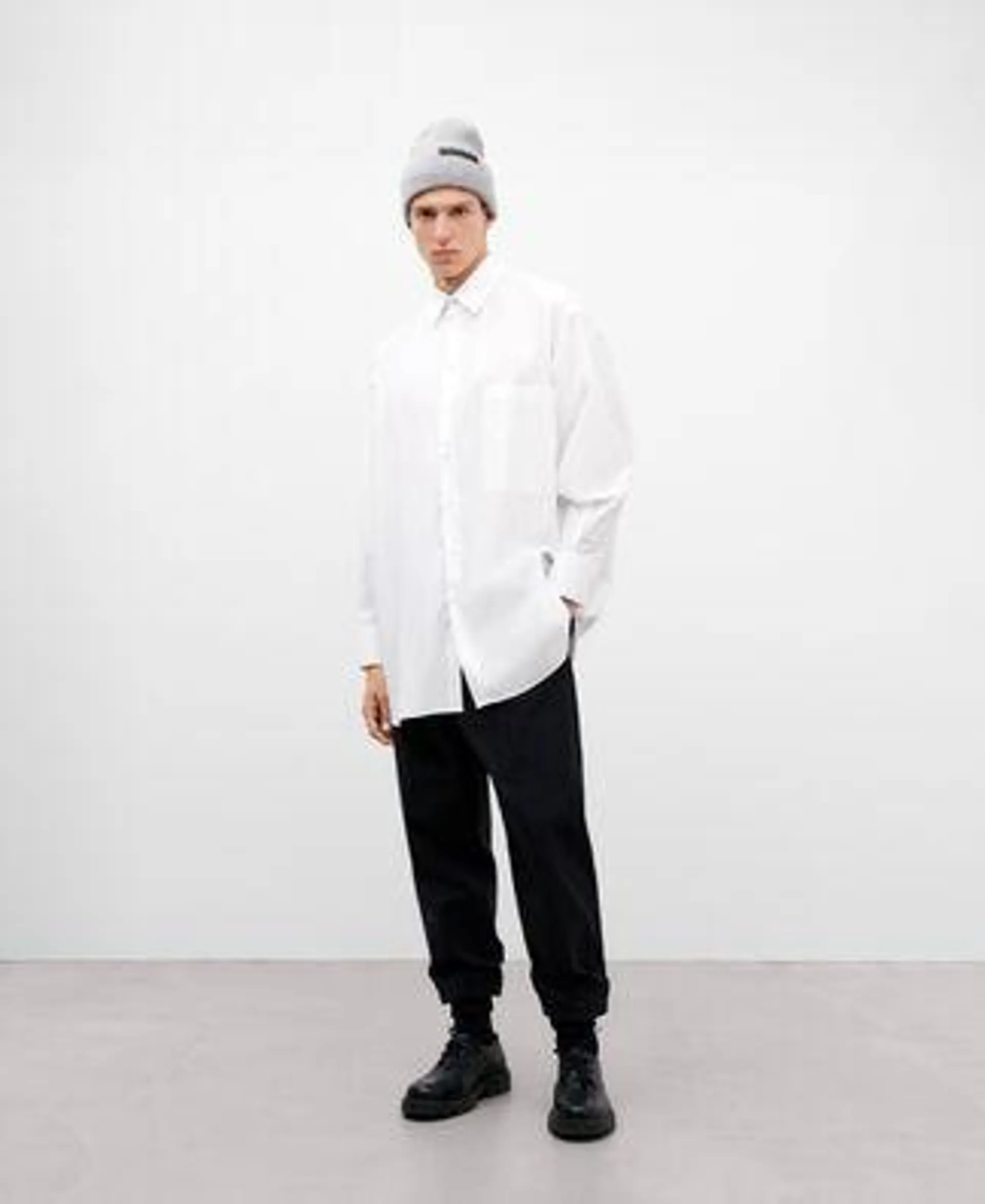 White oversive cotton shirt