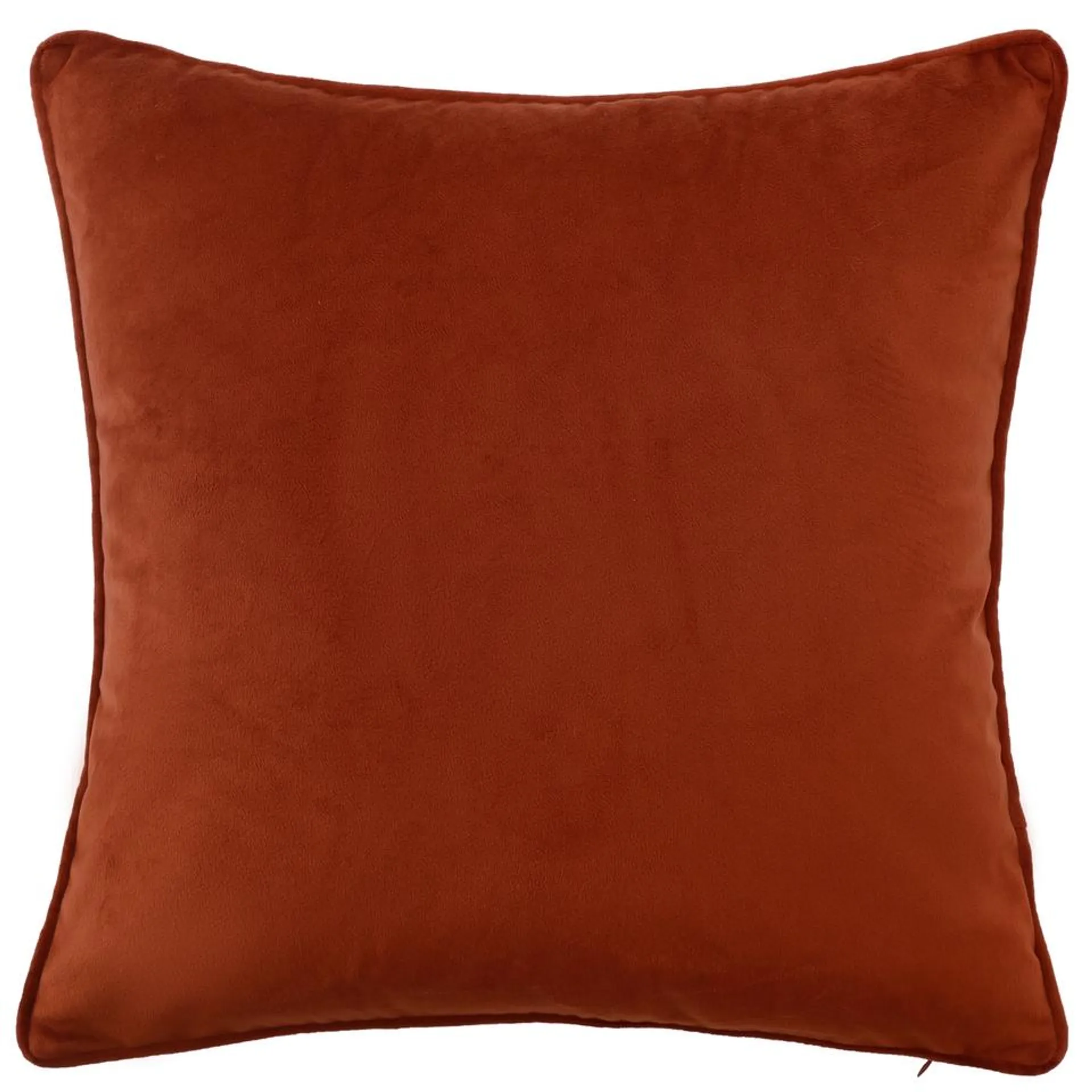 Plain Velvet Cushion - Rust - 43x43cm