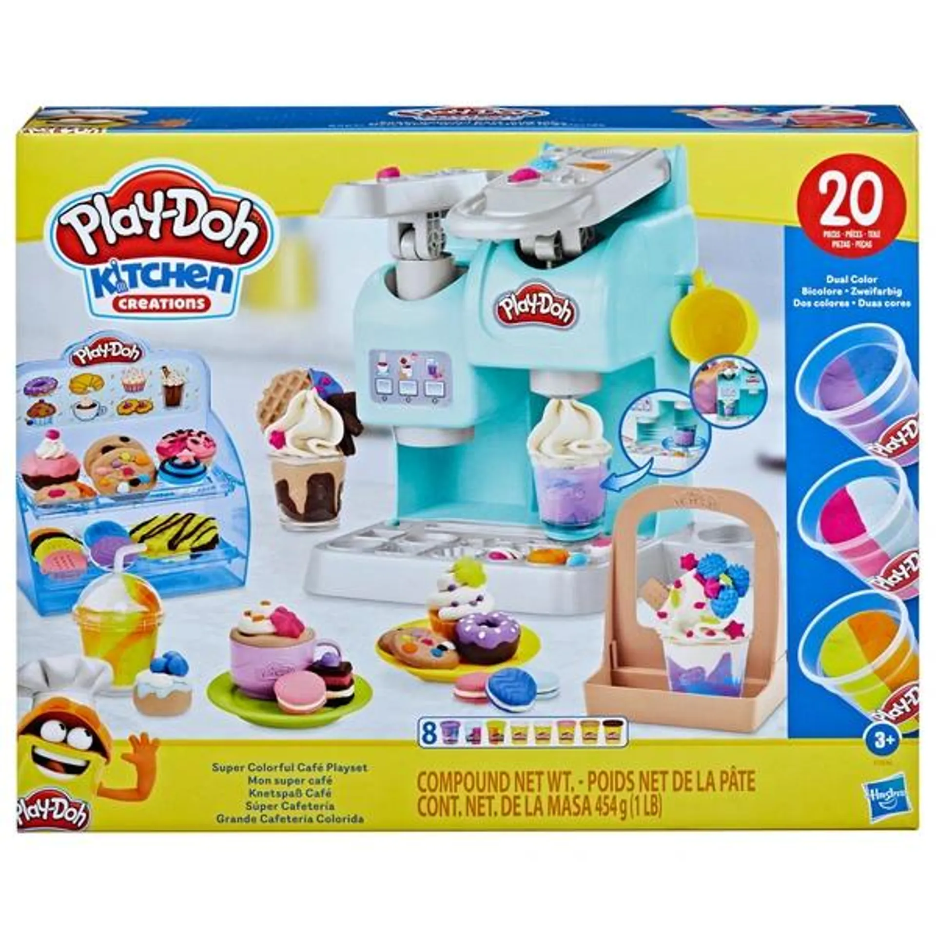 Play-Doh Kitchen Creations Super Colourful Cafe Playset with 20 Pieces