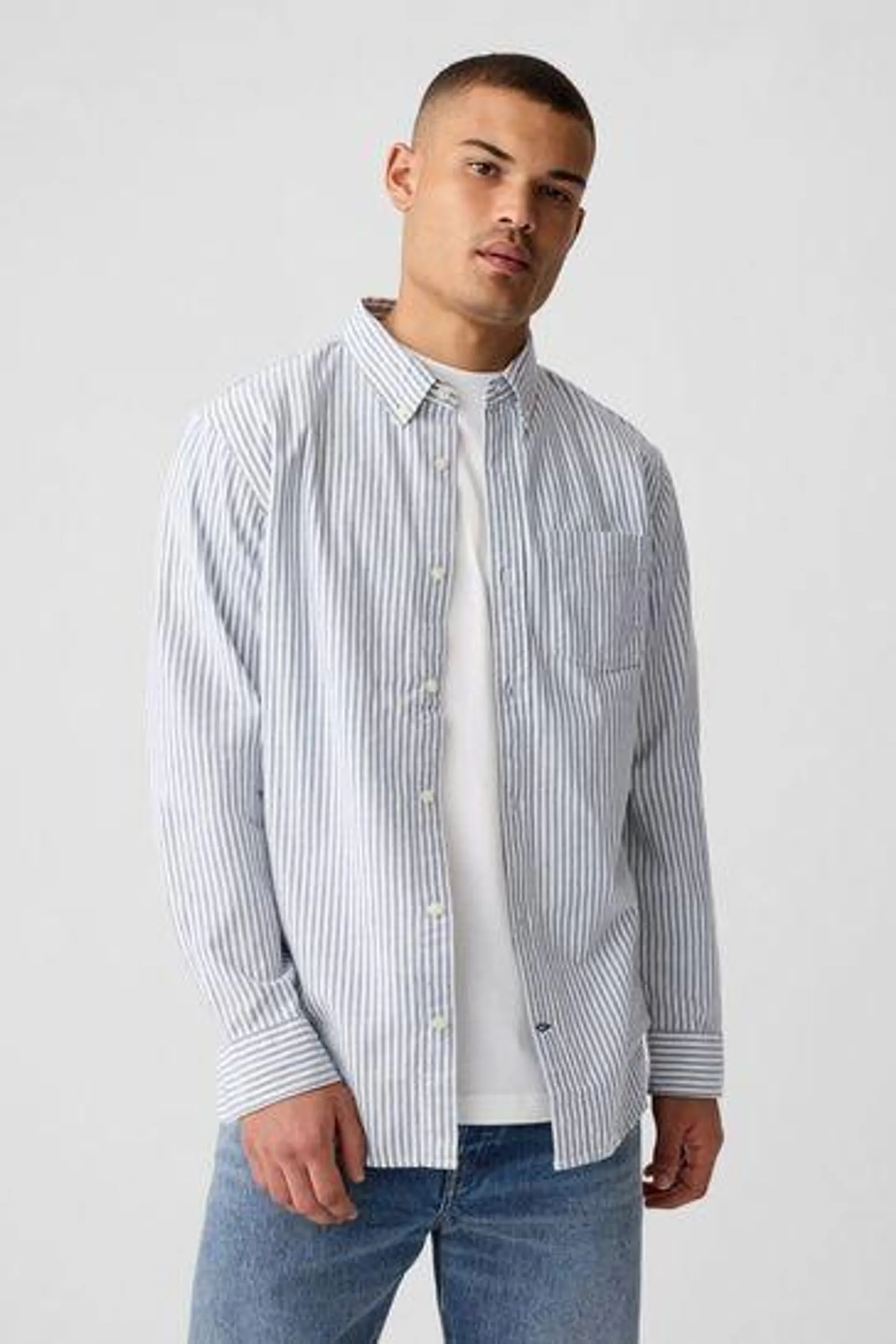 Cotton Long Sleeve Standard Fit Oxford Shirt