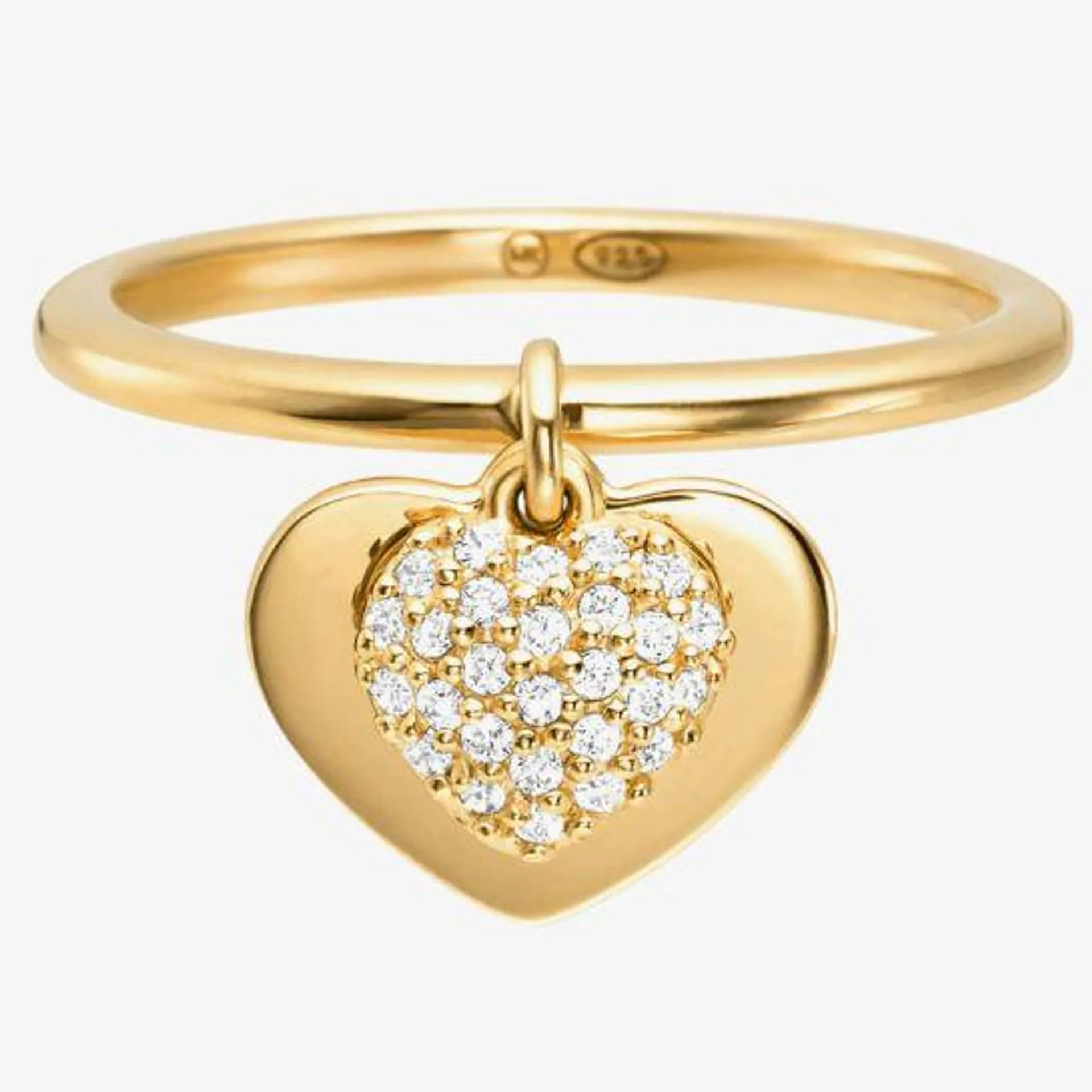 Kors Love 14ct Gold Plated Pave Heart Drop Ring MKC1121AN710