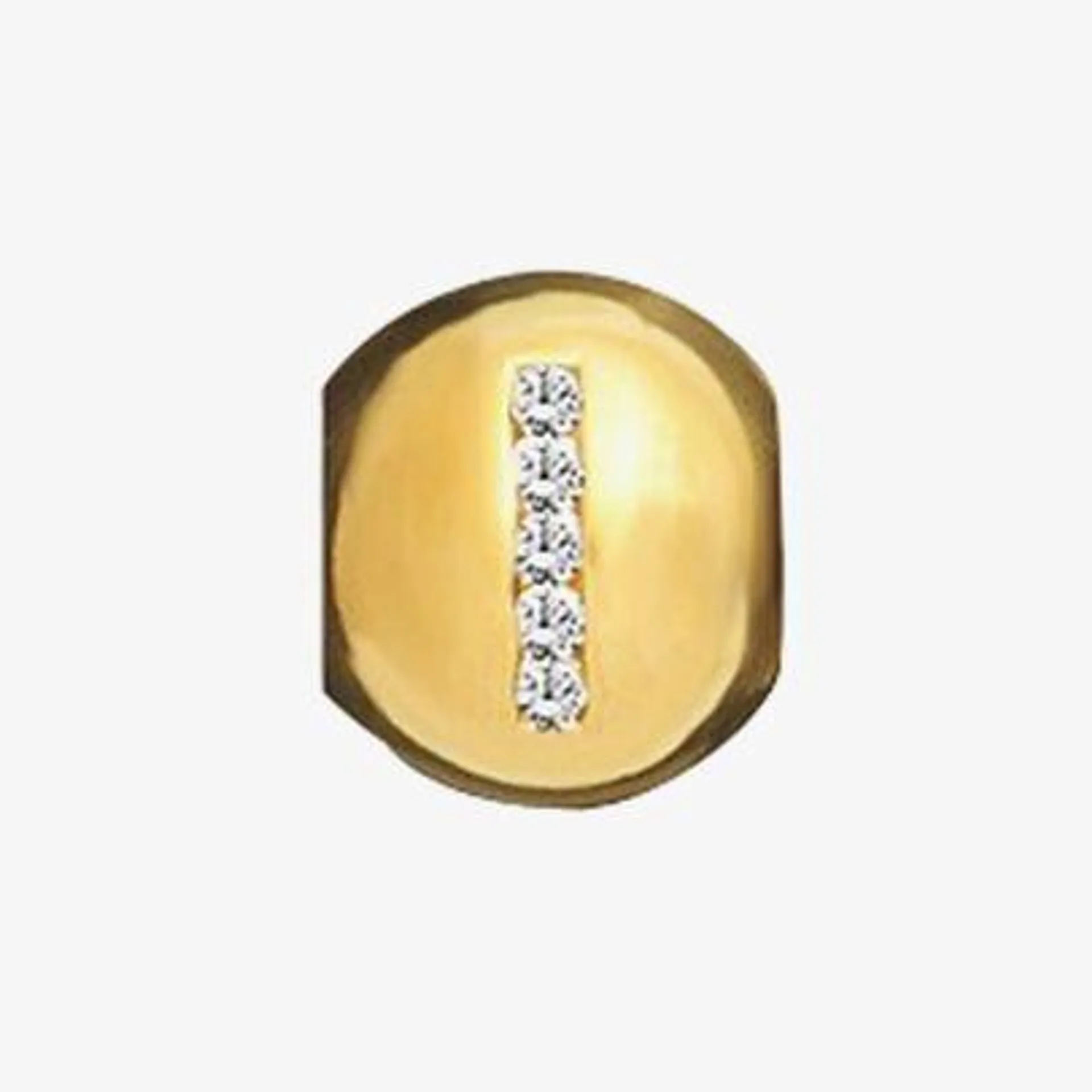 Gold Plated Silver Clear Cubic Zirconia I Bead
