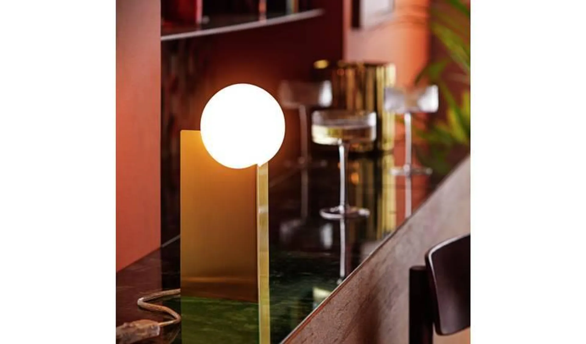 Habitat Yuri Afterglow Table Lamp - Gold & Glass