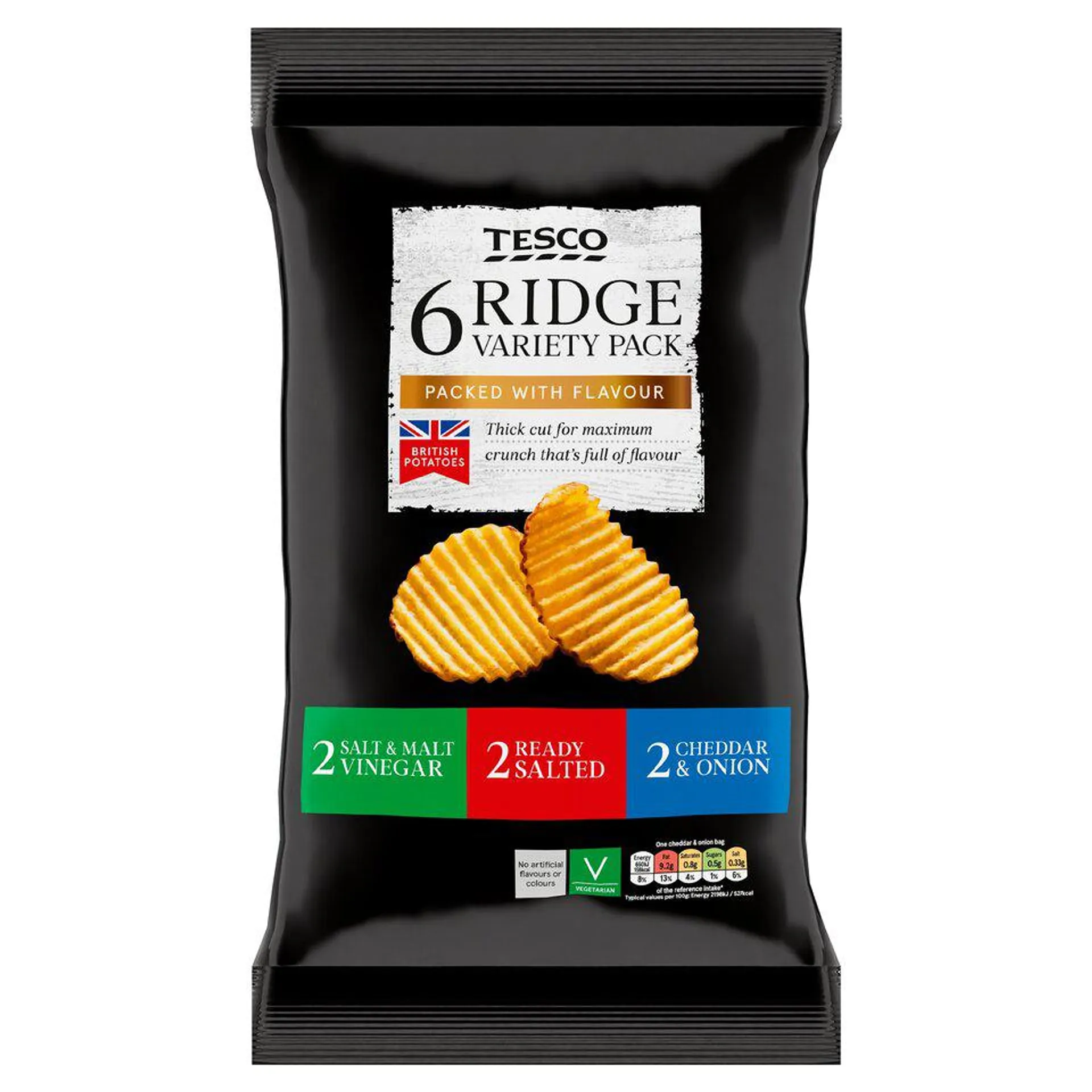 Tesco Ridge Cut Variety Crisps 6X30g