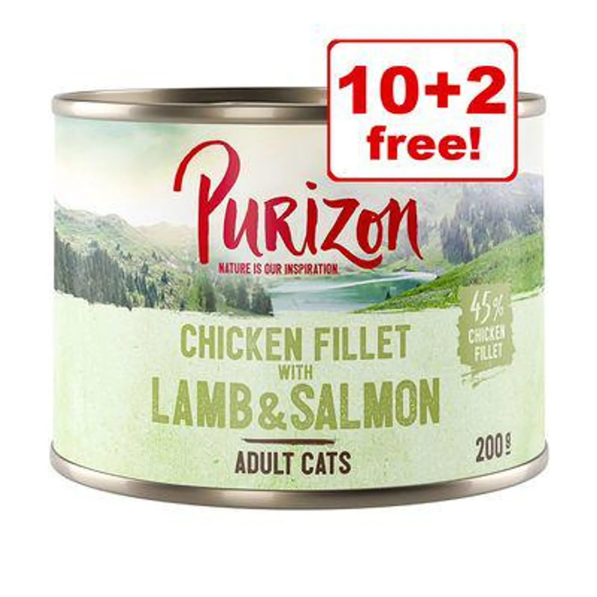 12 x 200g/400g Purizon Adult Wet Cat Food - 10 + 2 Free!*
