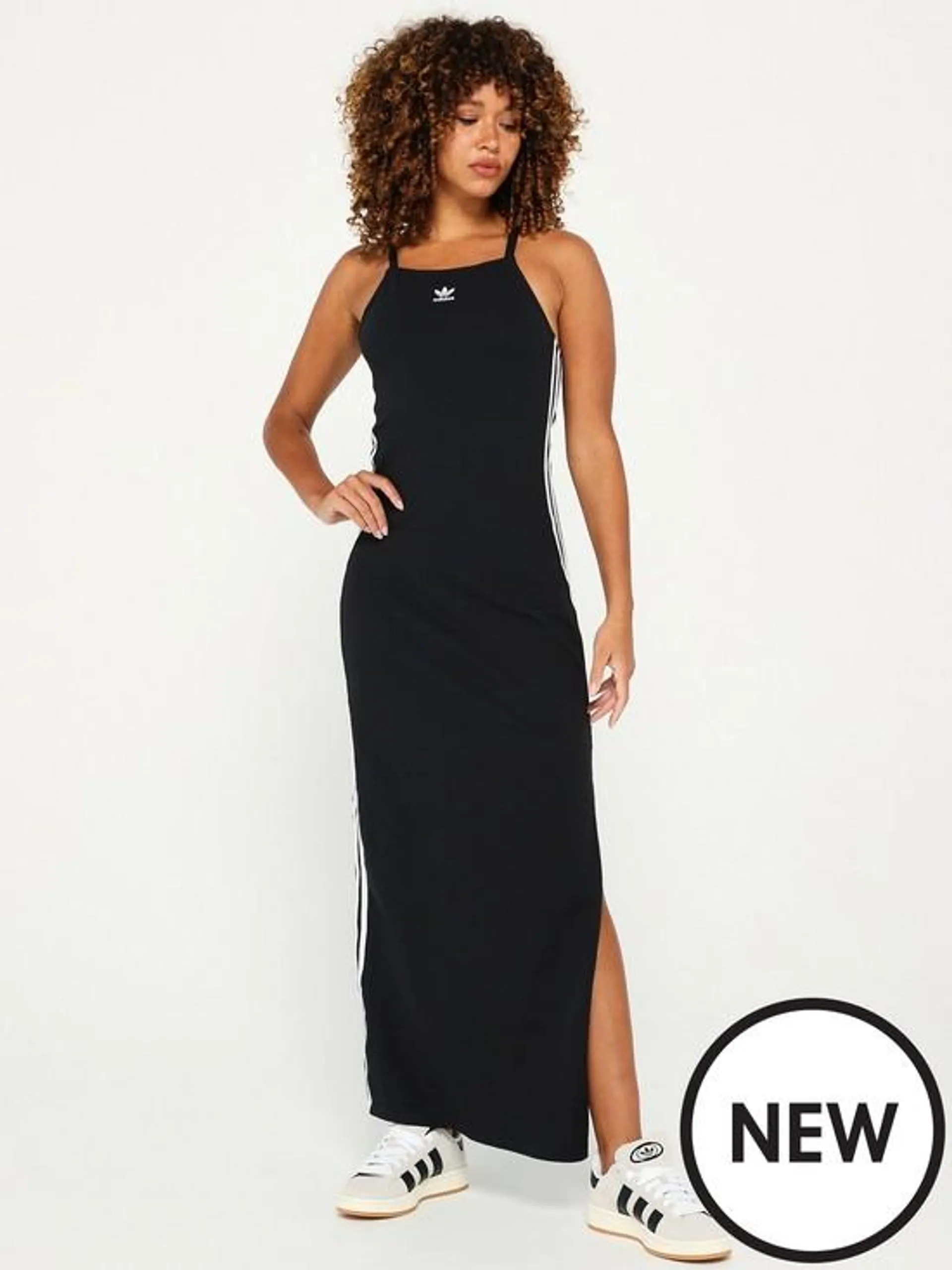 Womens 3 Stripe Maxi Dress - Black