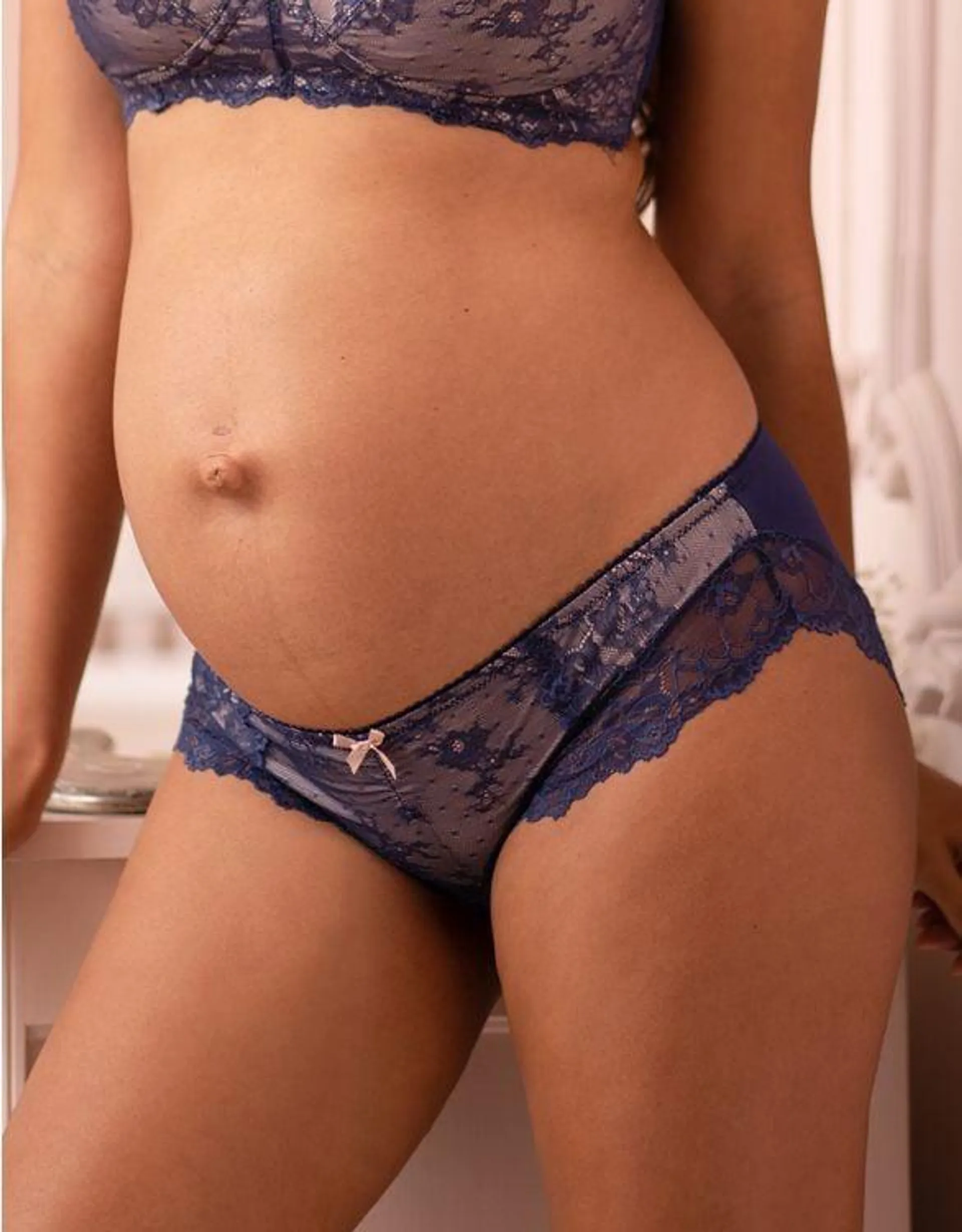 Seraphine Navy Lace Maternity Briefs