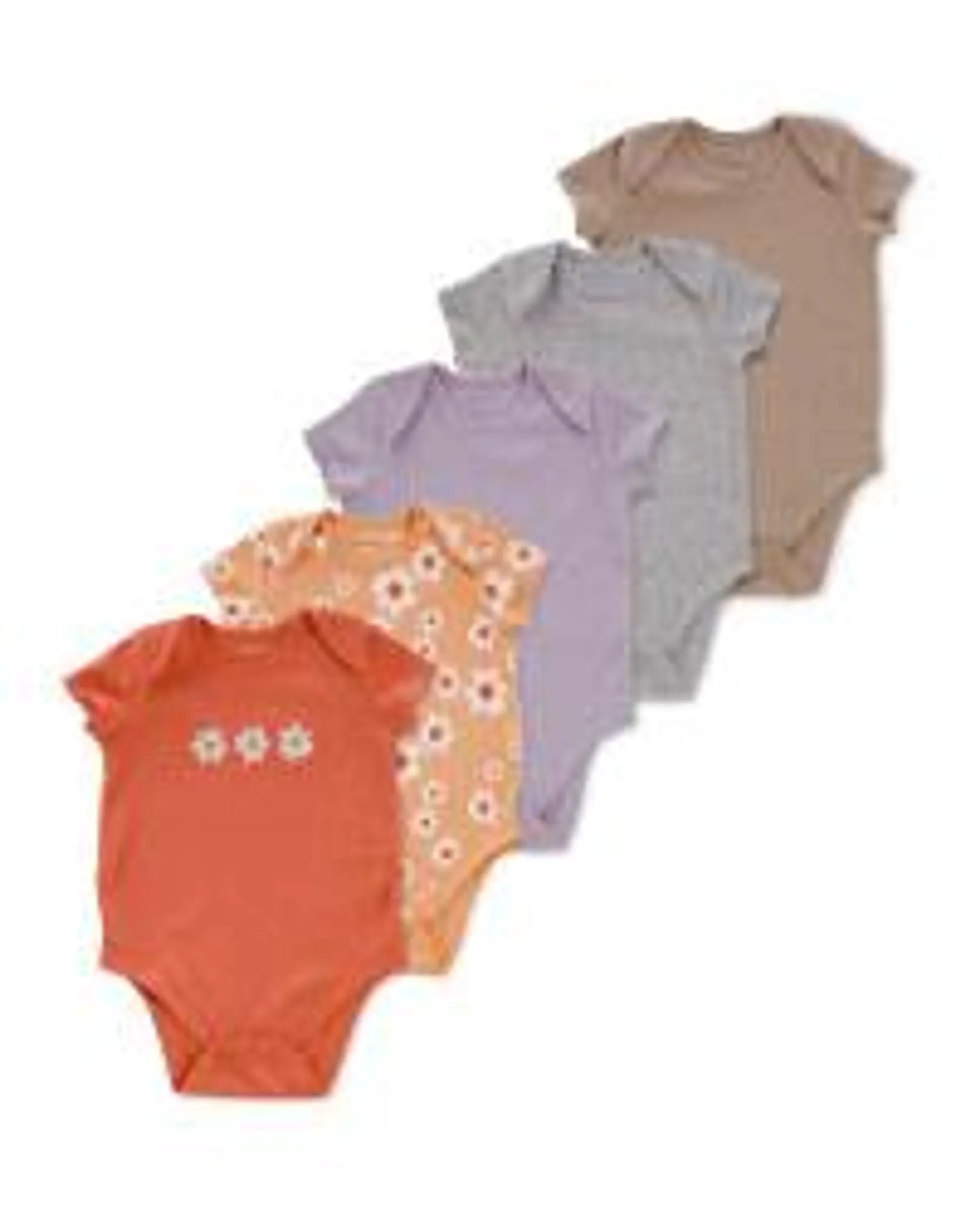 Baby Orange Bodysuits 5 Pack