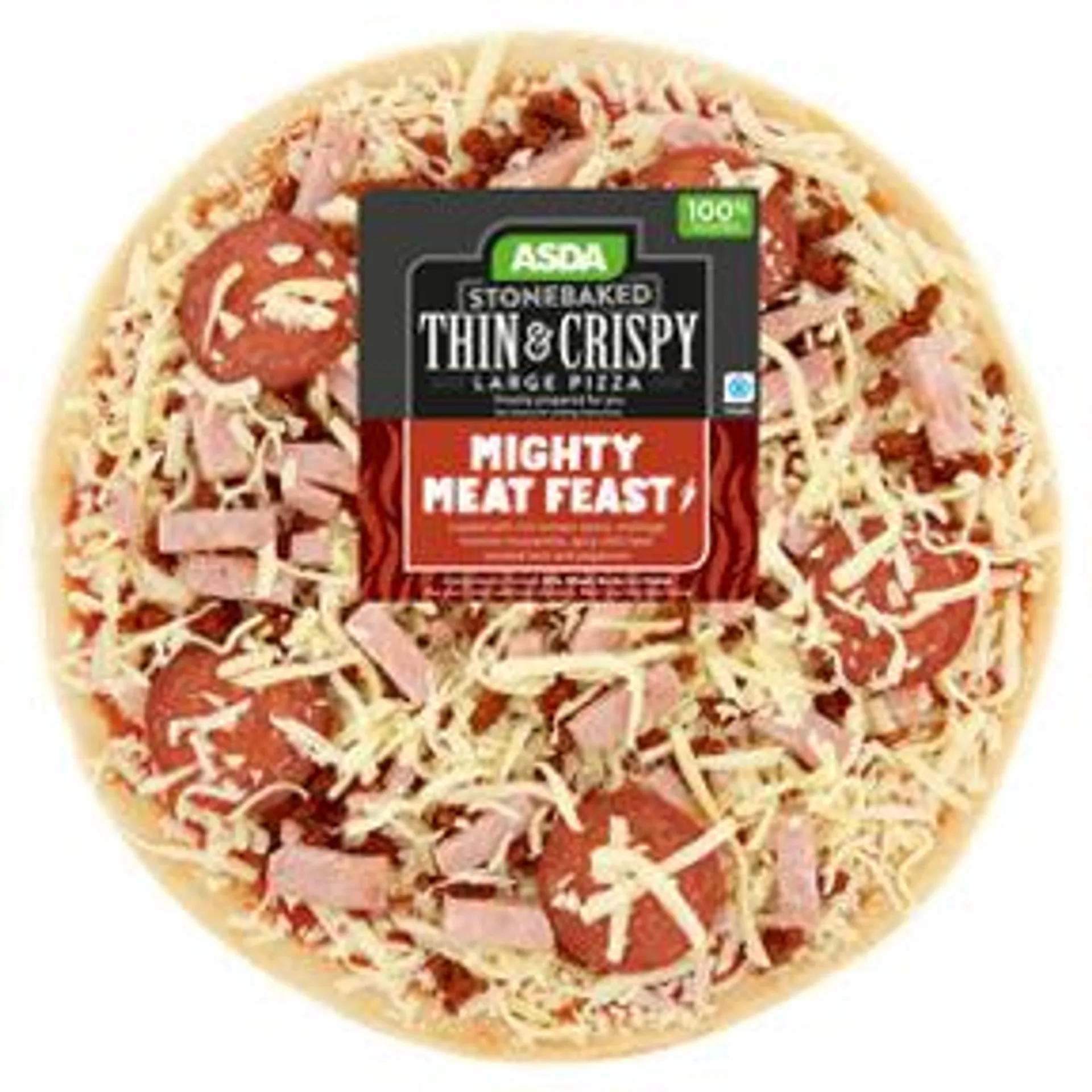 ASDA Large Stonebaked Thin & Crispy Mighty Meat Feast (Typically 793g)