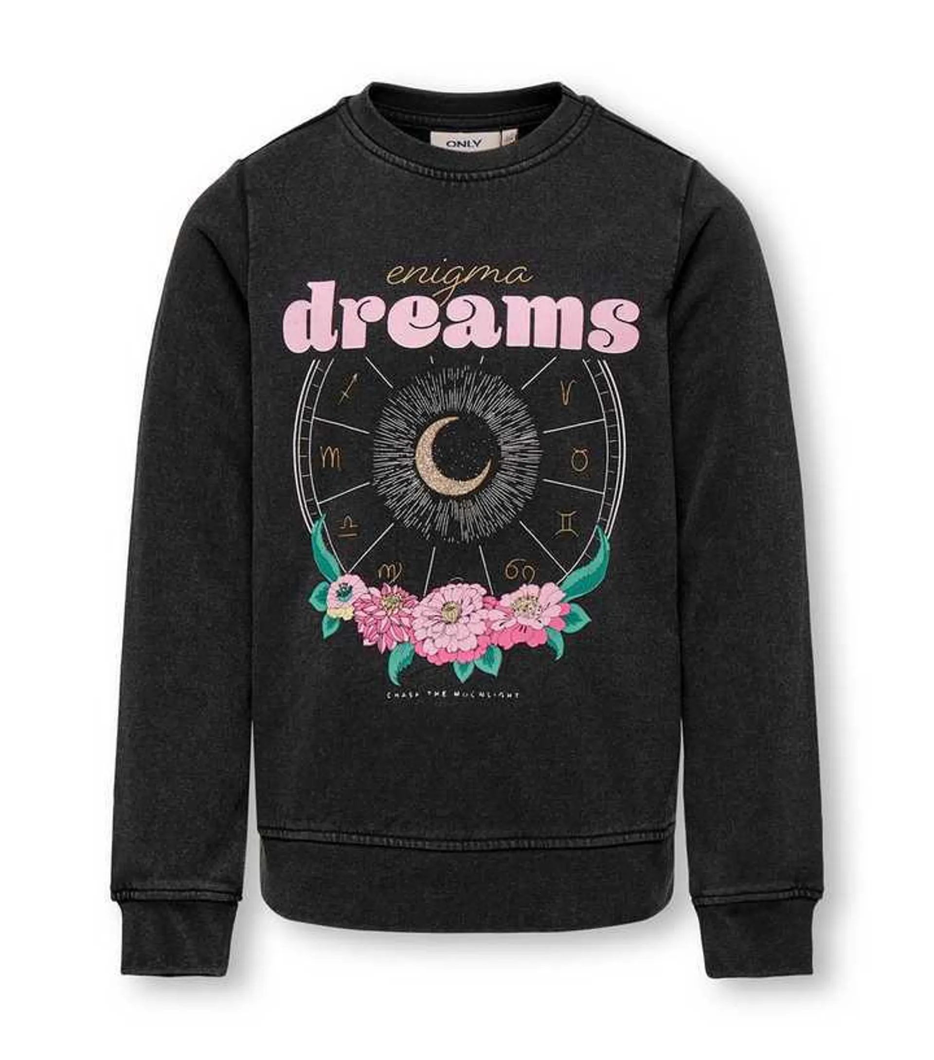 KIDS ONLY Black Acid Wash Dreams Logo Sweatshirt