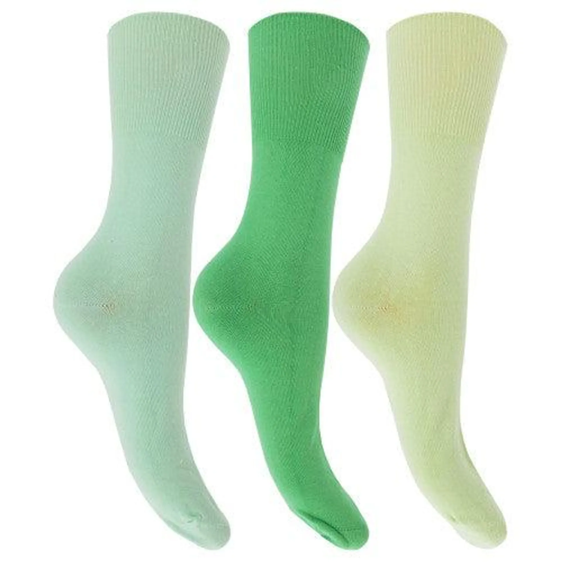 Womens/Ladies Plain Cotton Rich Non Elastic Top Socks (Pack Of 3)