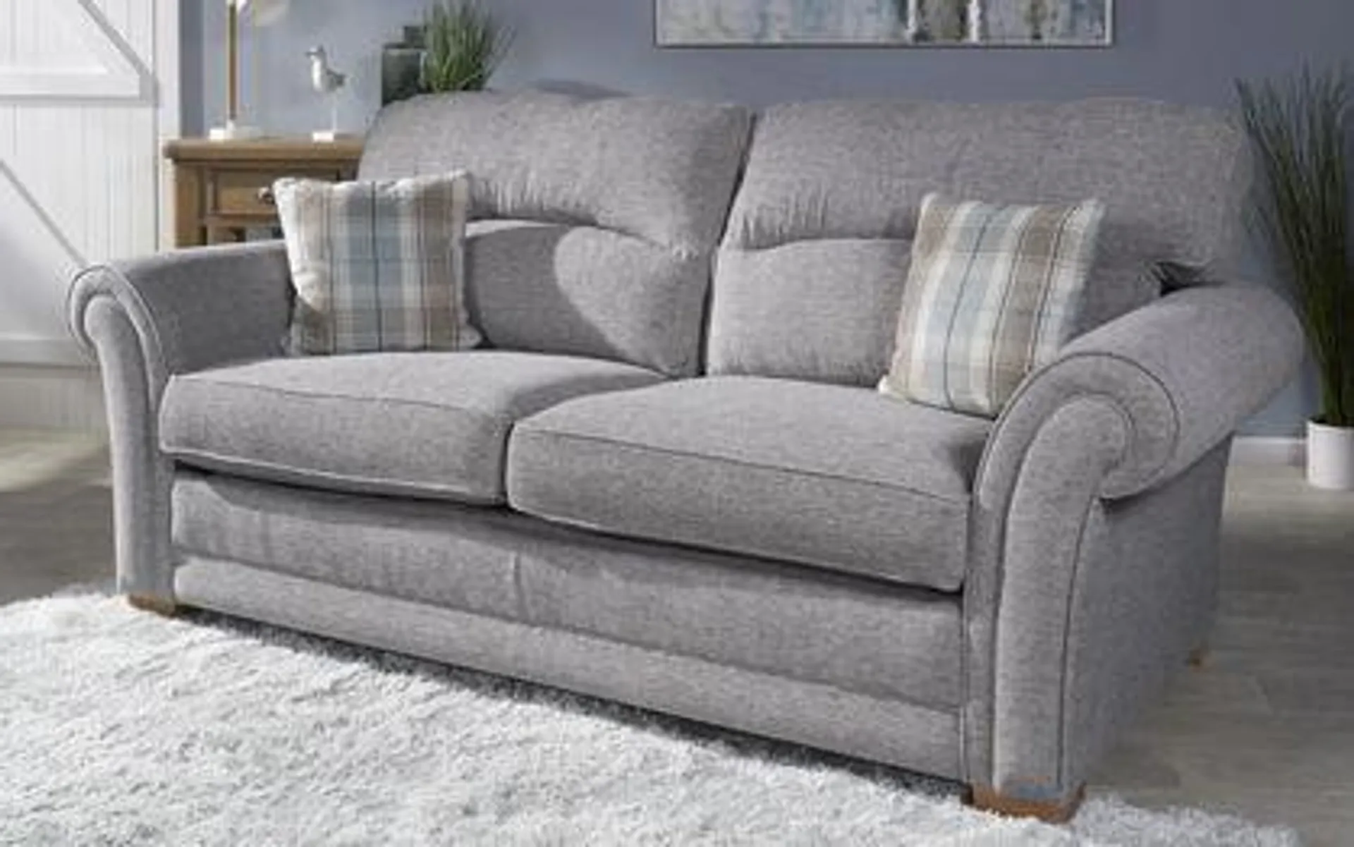 Roseland Fabric 3 Seater Standard Back Sofa