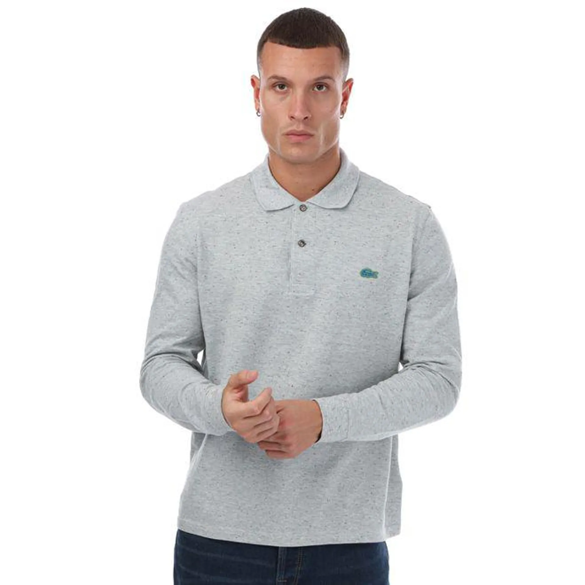 Lacoste Mens Classic Fit Speckled Print Polo Shirt in Grey