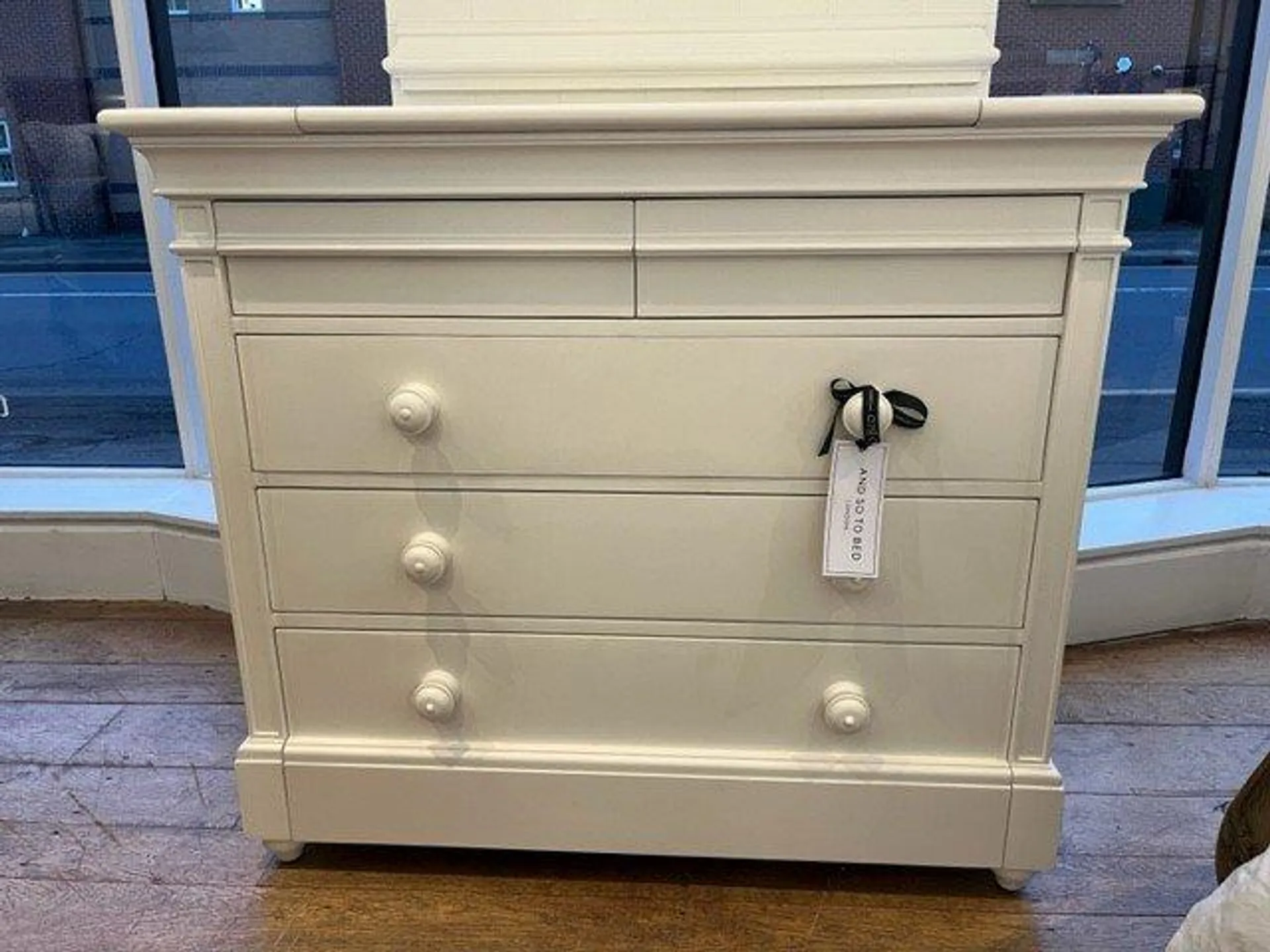 Louis Paneled Dressing Chest with Mirror - Ex Display