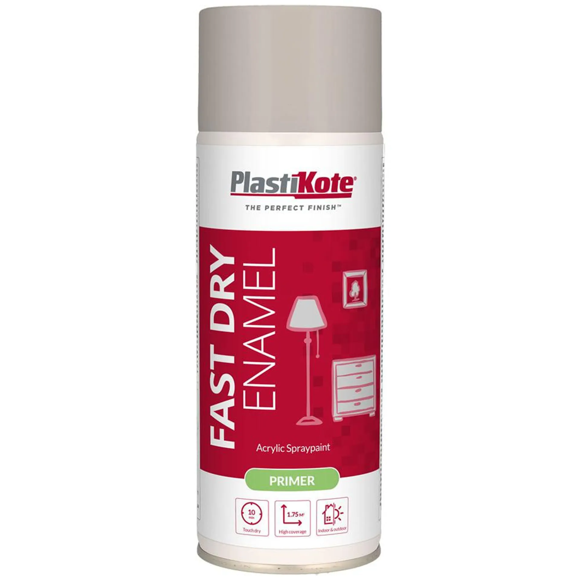 PlastiKote Grey Fast Dry Enamel Acrylic Primer Spray Paint
