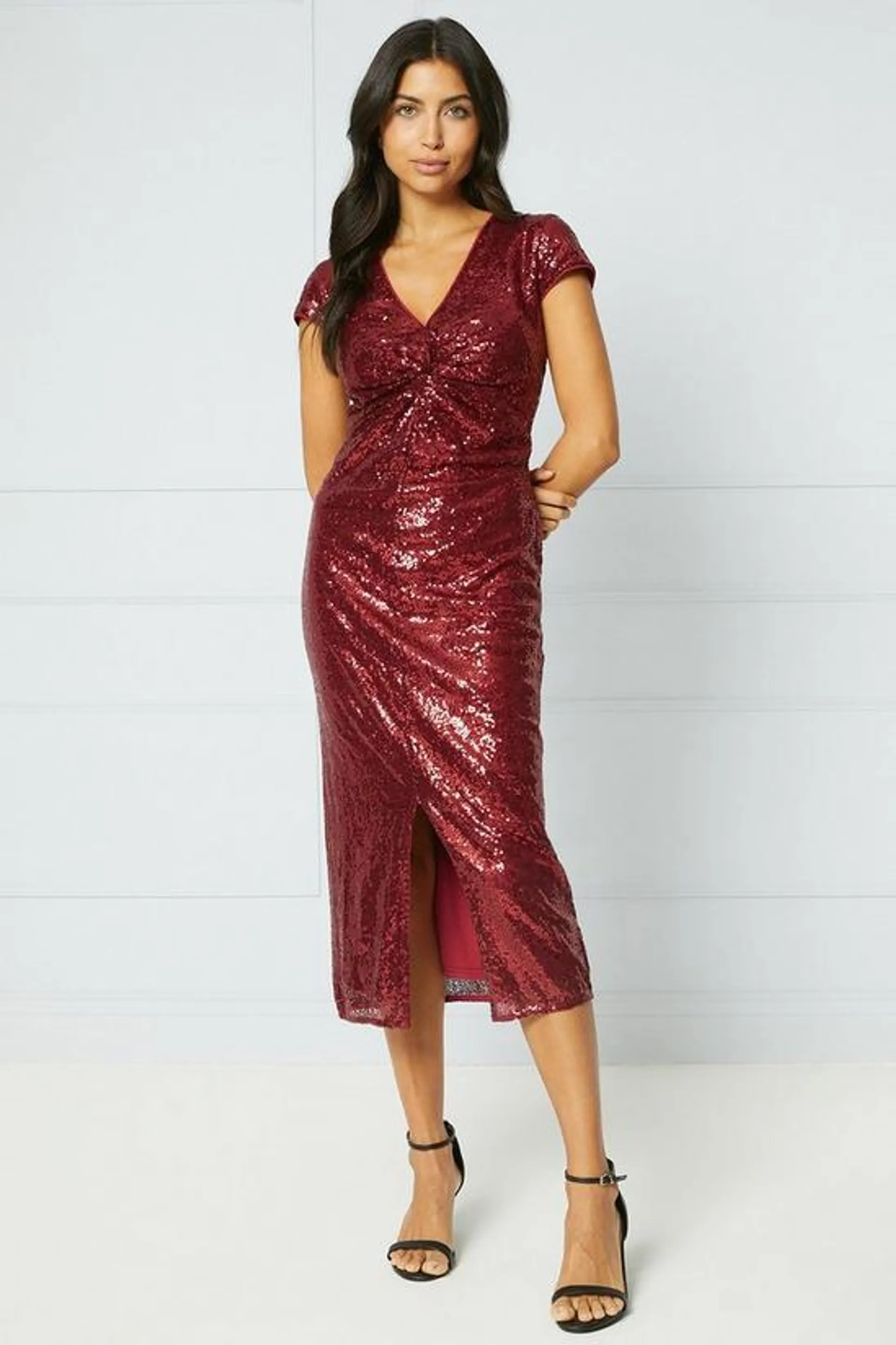 Premium Sequin Twist Midaxi Dress