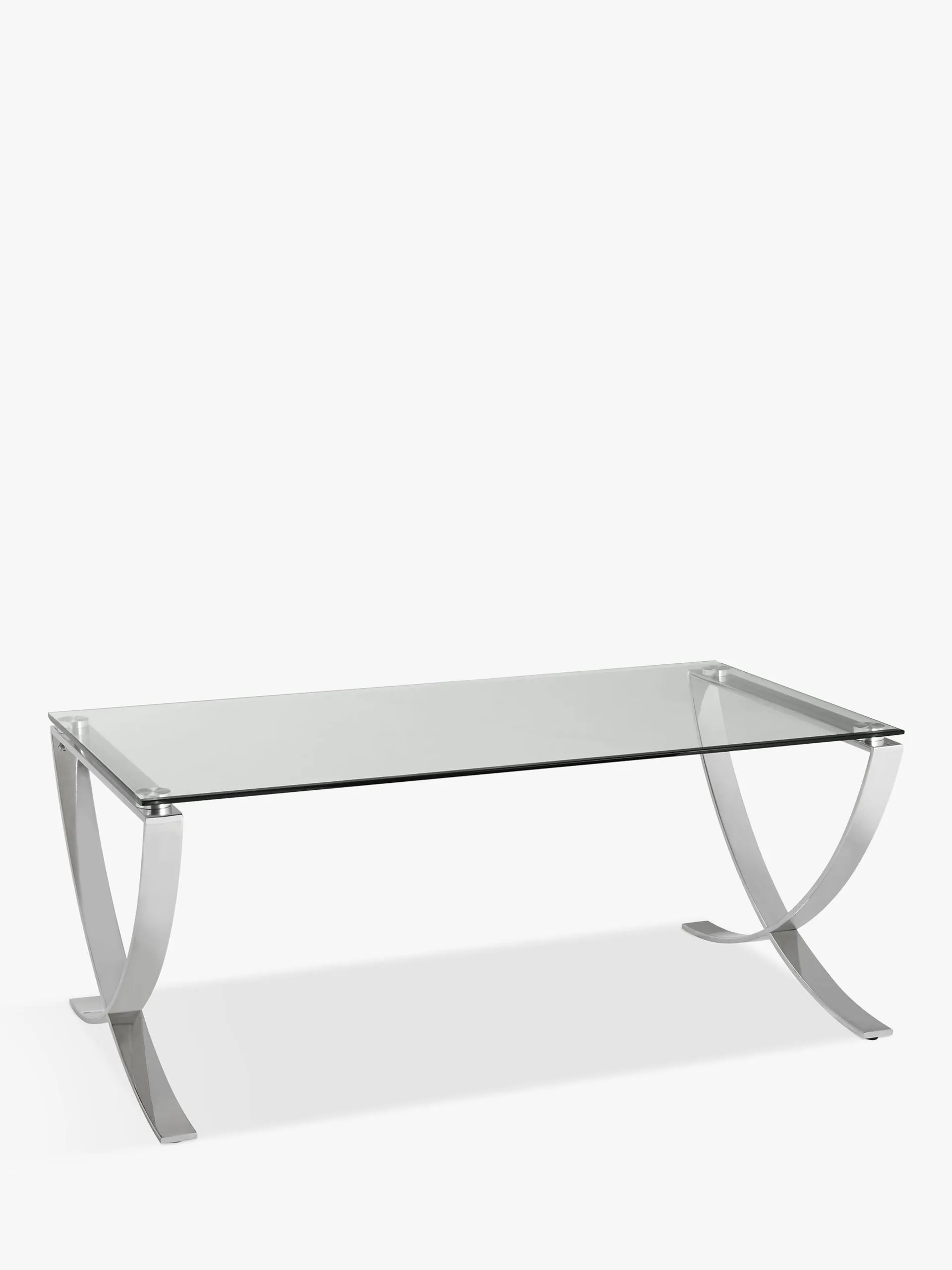 Moritz Coffee Table, Clear/Polished Steel