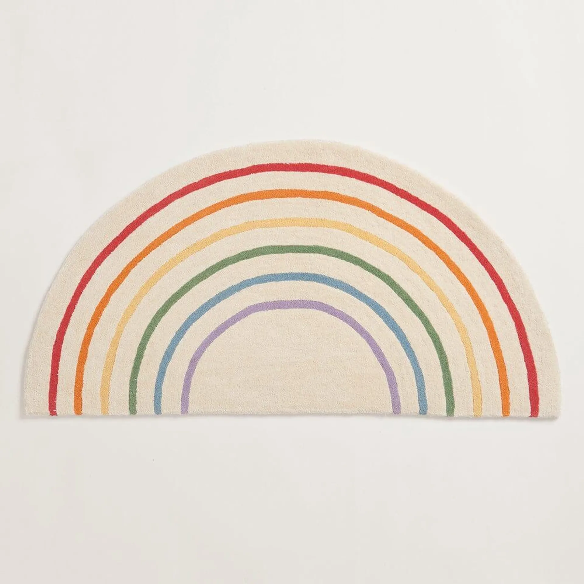 Rainbow Stripe Semi-Circle Rug