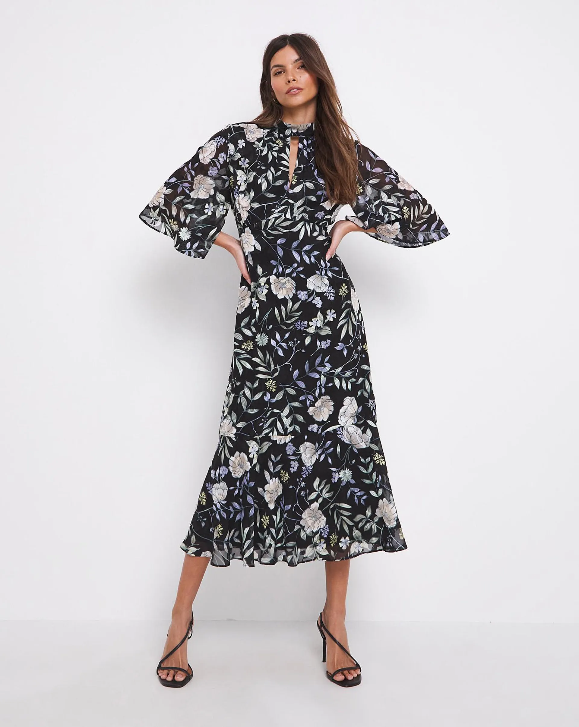 Joanna Hope Floral Burnout Maxi Dress