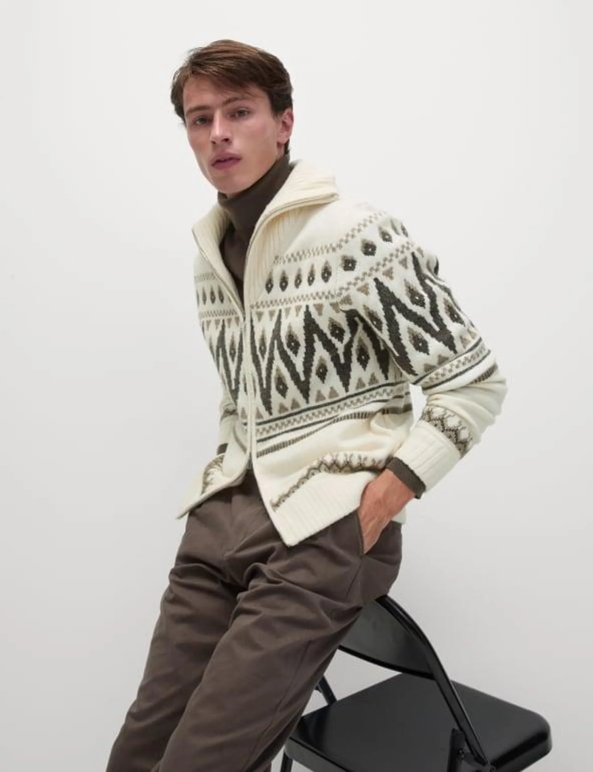 Fair Isle Funnel Neck Jumper