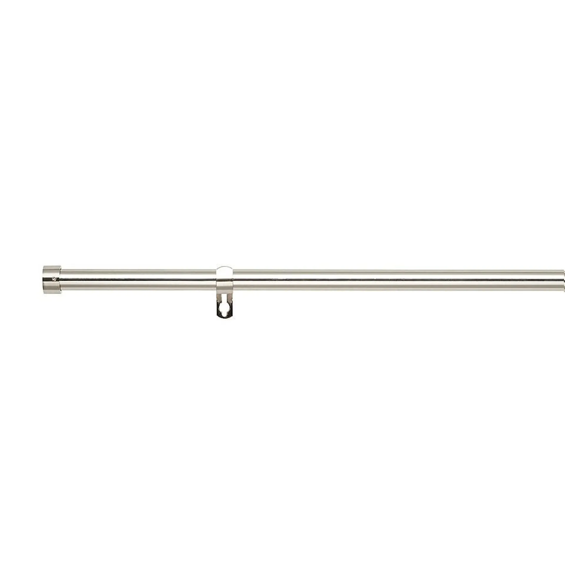 Satin Steel Extendable Eyelet Curtain Pole with Stud Finial - 120-210cm (Dia 16/19mm)