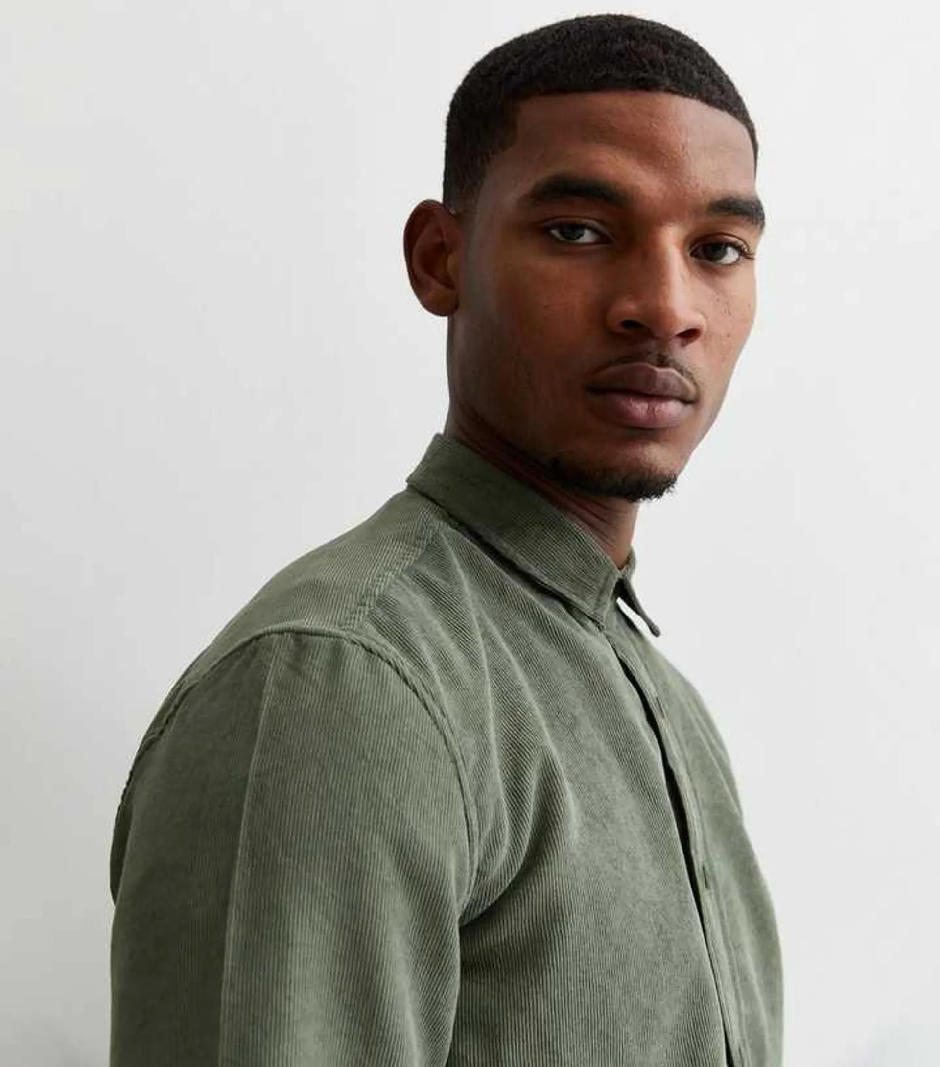 Green Cord Long Sleeve Regular Fit Shirt