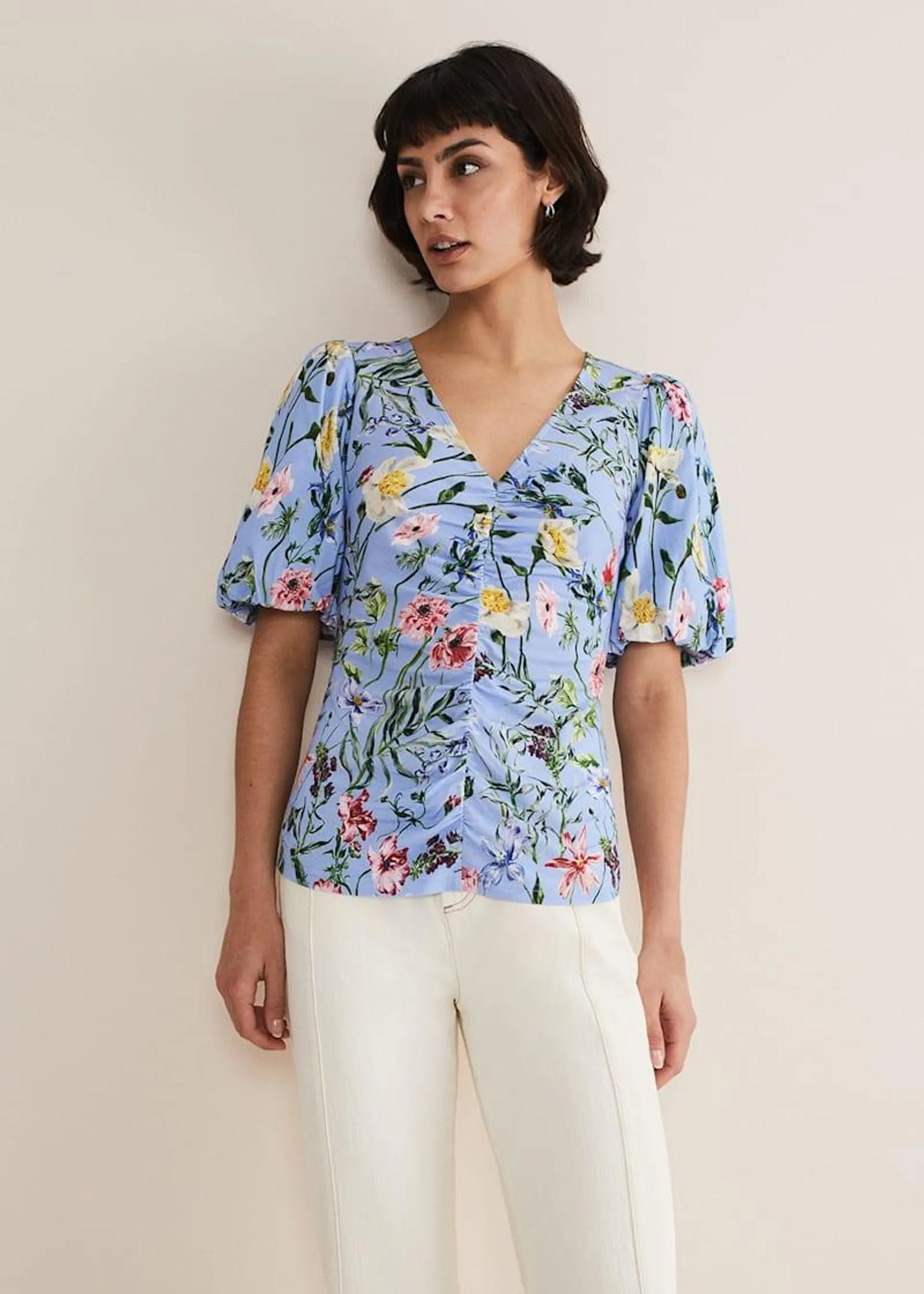 Donda Floral Ruched Top