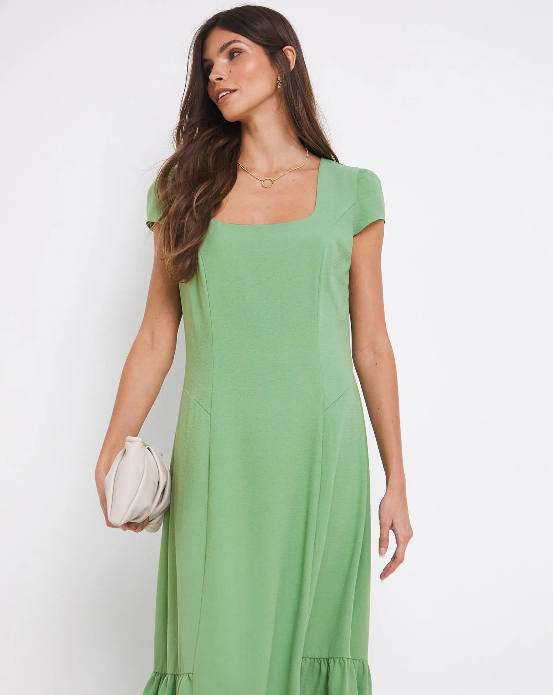 Joanna Hope Cap Sleeve Panel Column Midi Dress