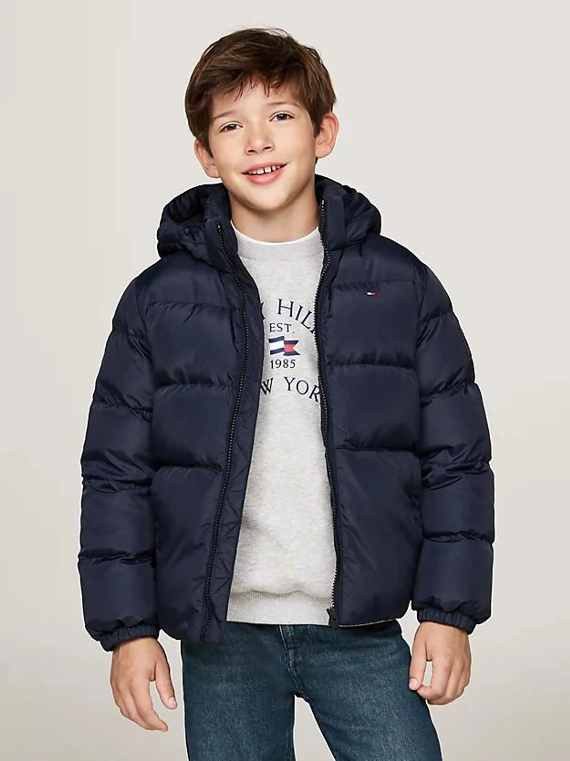 Down-Filled Hooded Relaxed Puffer Jacket